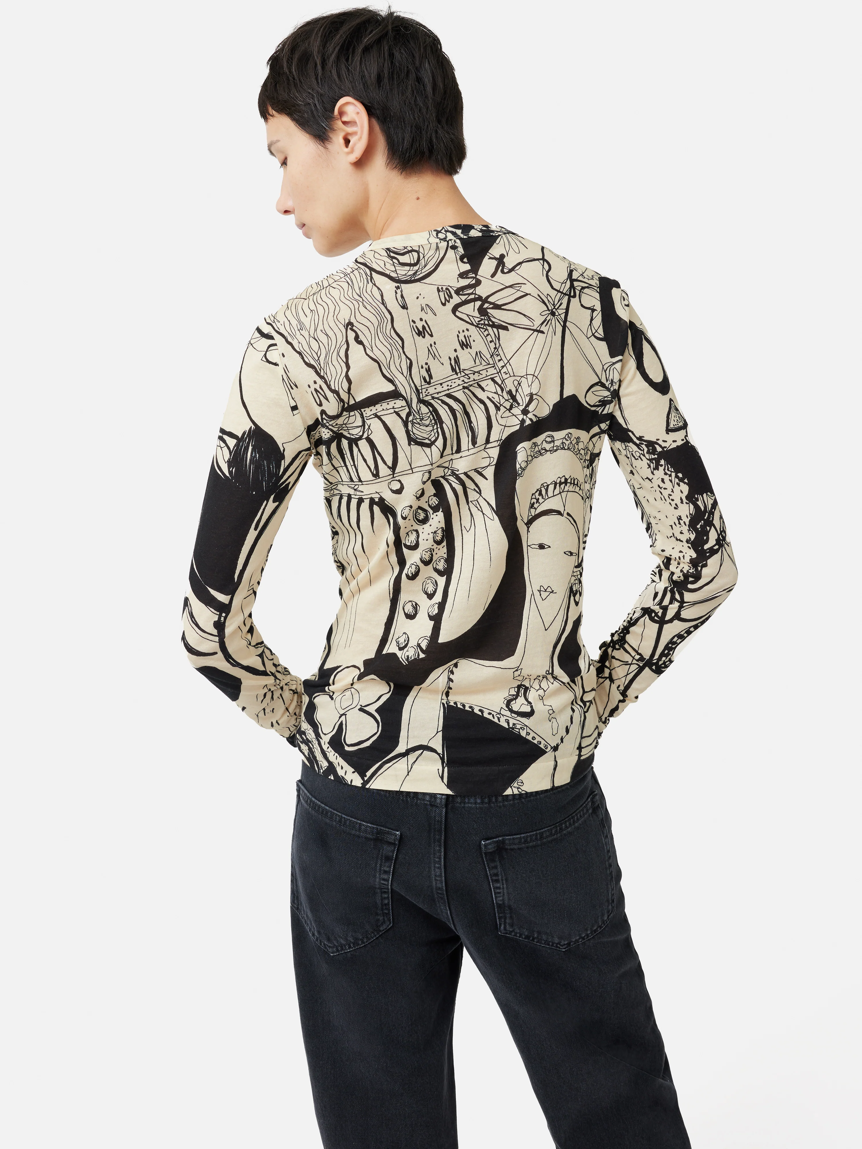 Kings & Queens Long Sleeve Top | Monochrome - Image 5