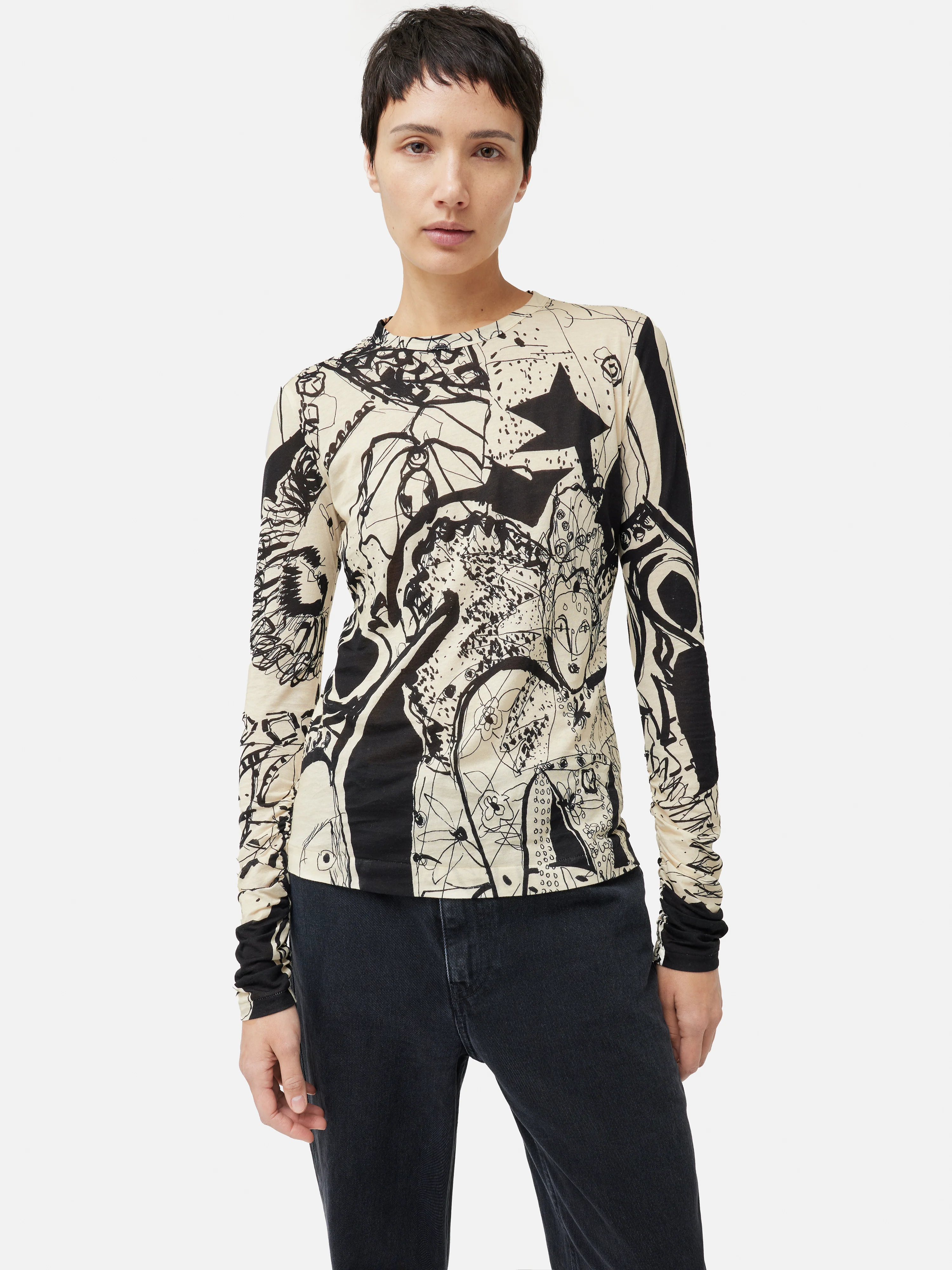 Kings & Queens Long Sleeve Top | Monochrome - Image 6