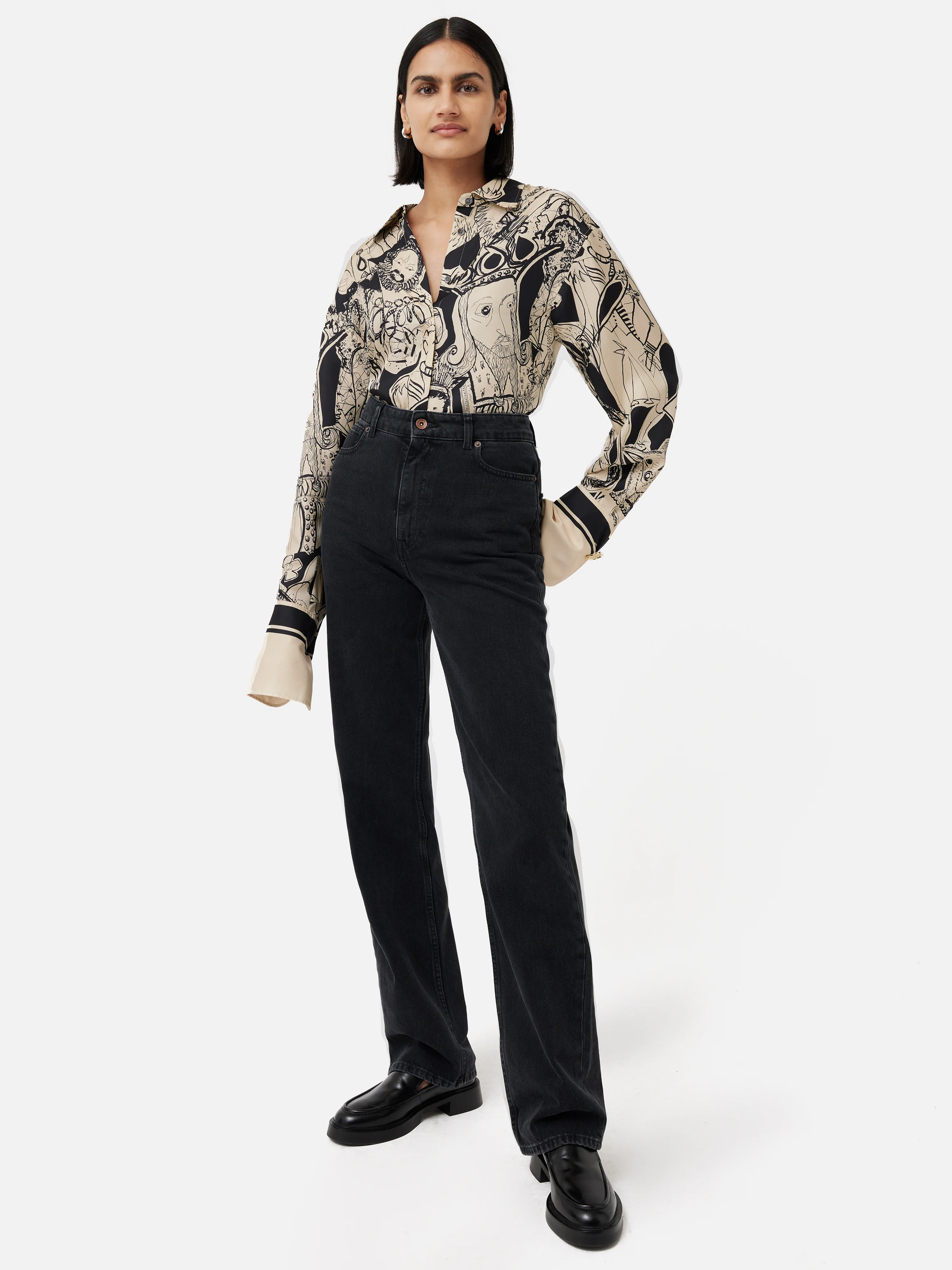 Kings & Queens Silk Shirt | Monochrome - Image 3