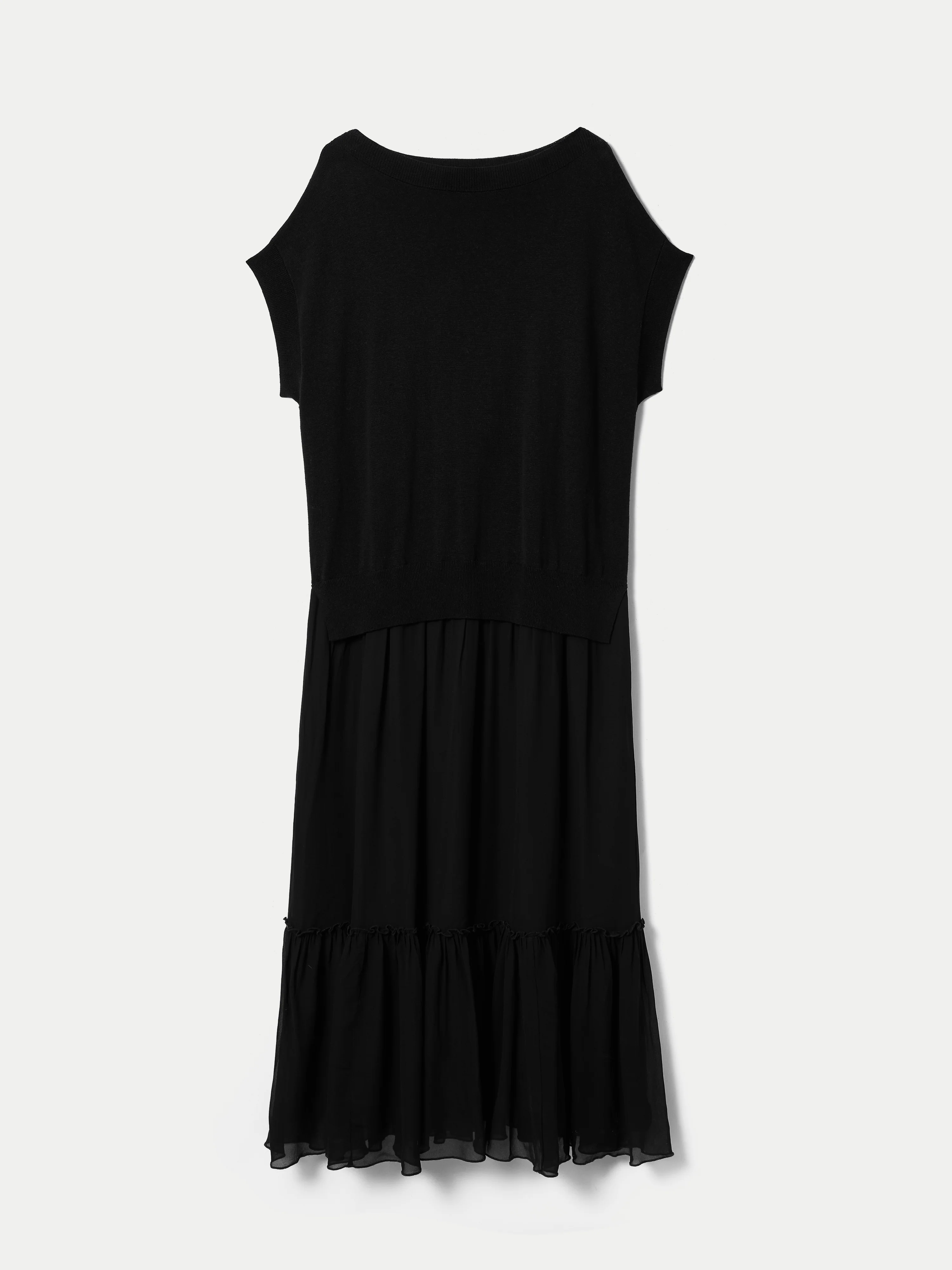 Knit Flowy Dress | Black - Image 6