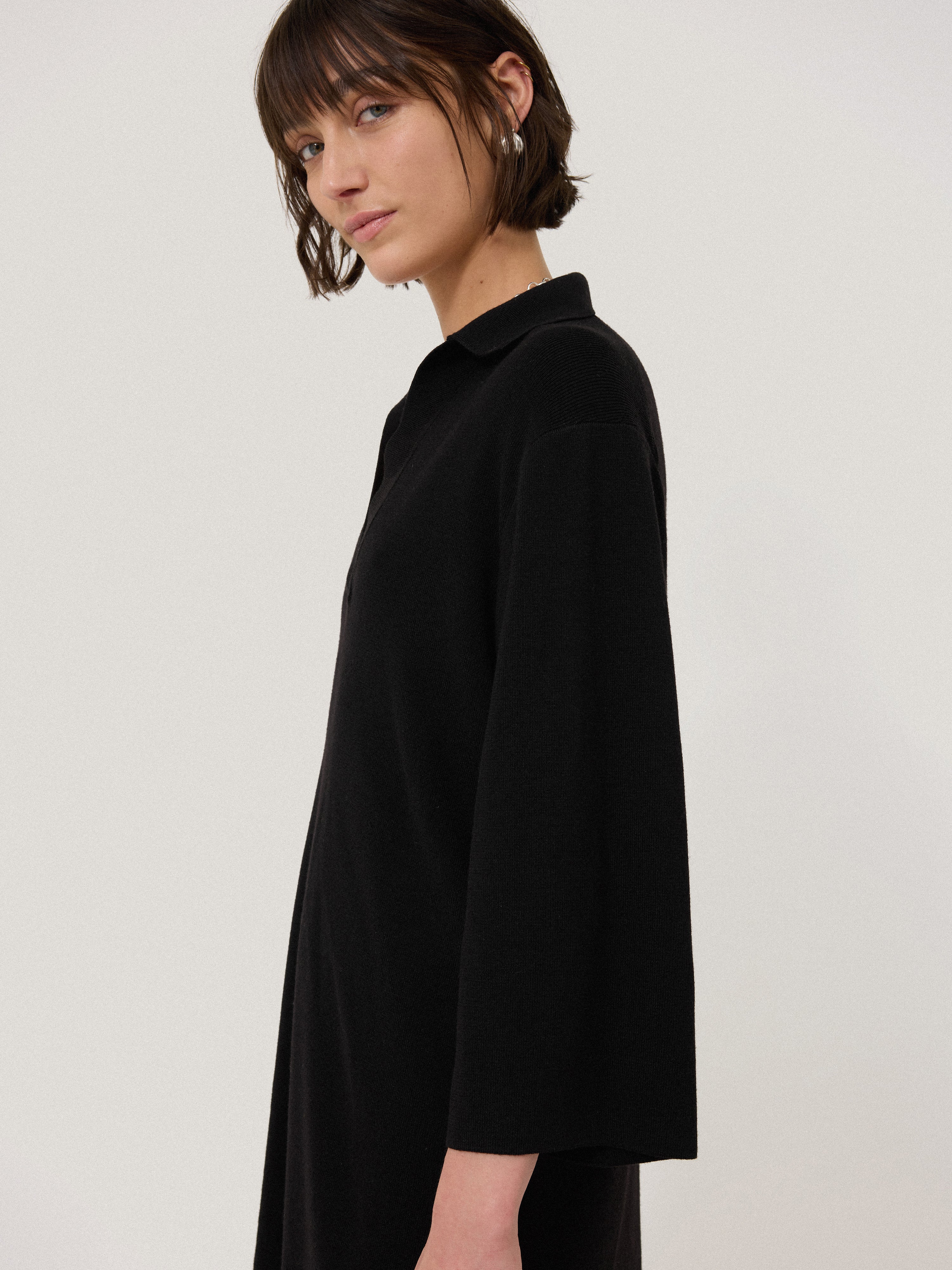 Knitted Kaftan Tunic | Black - Image 3