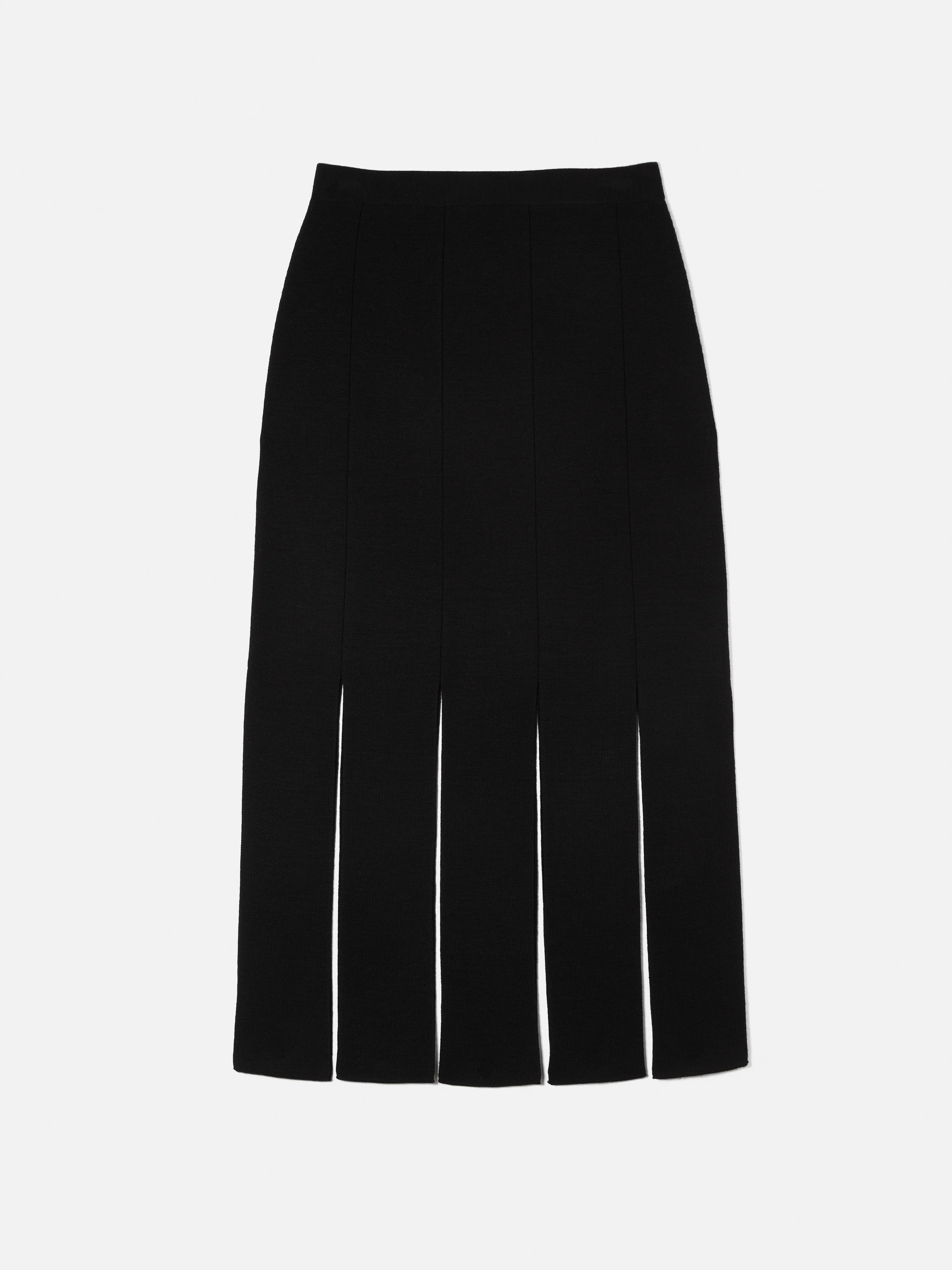 Knitted Split Hem Skirt | Black - Image 7