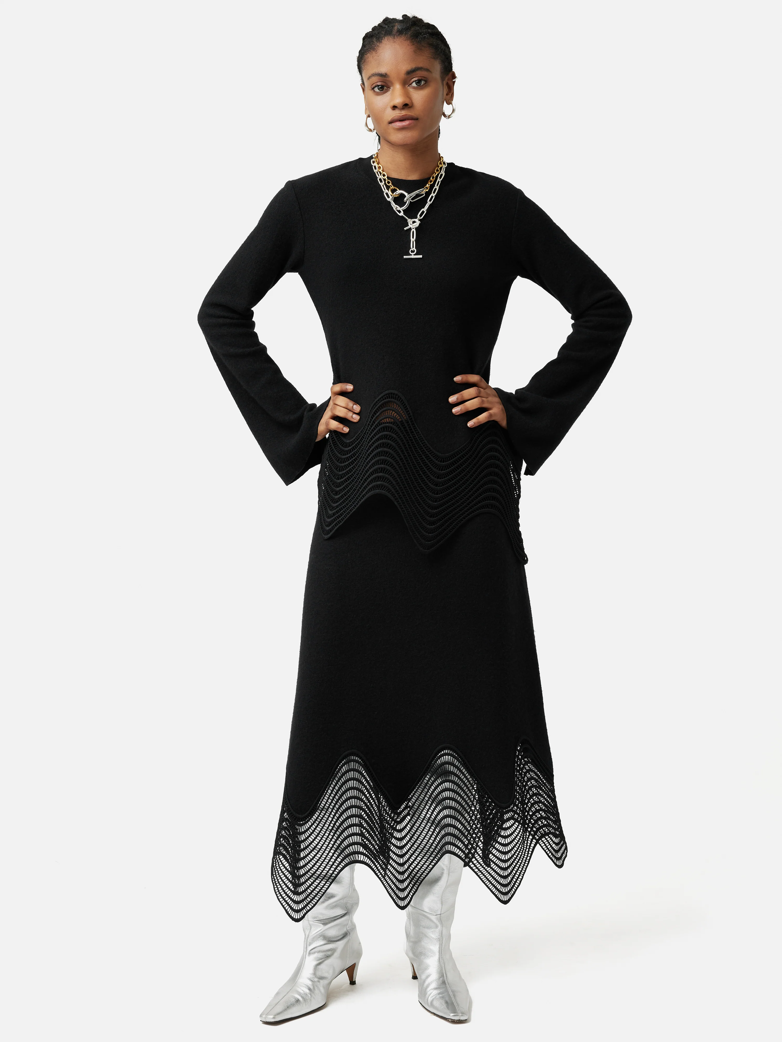 Lace Hem Top | Black - Image 3