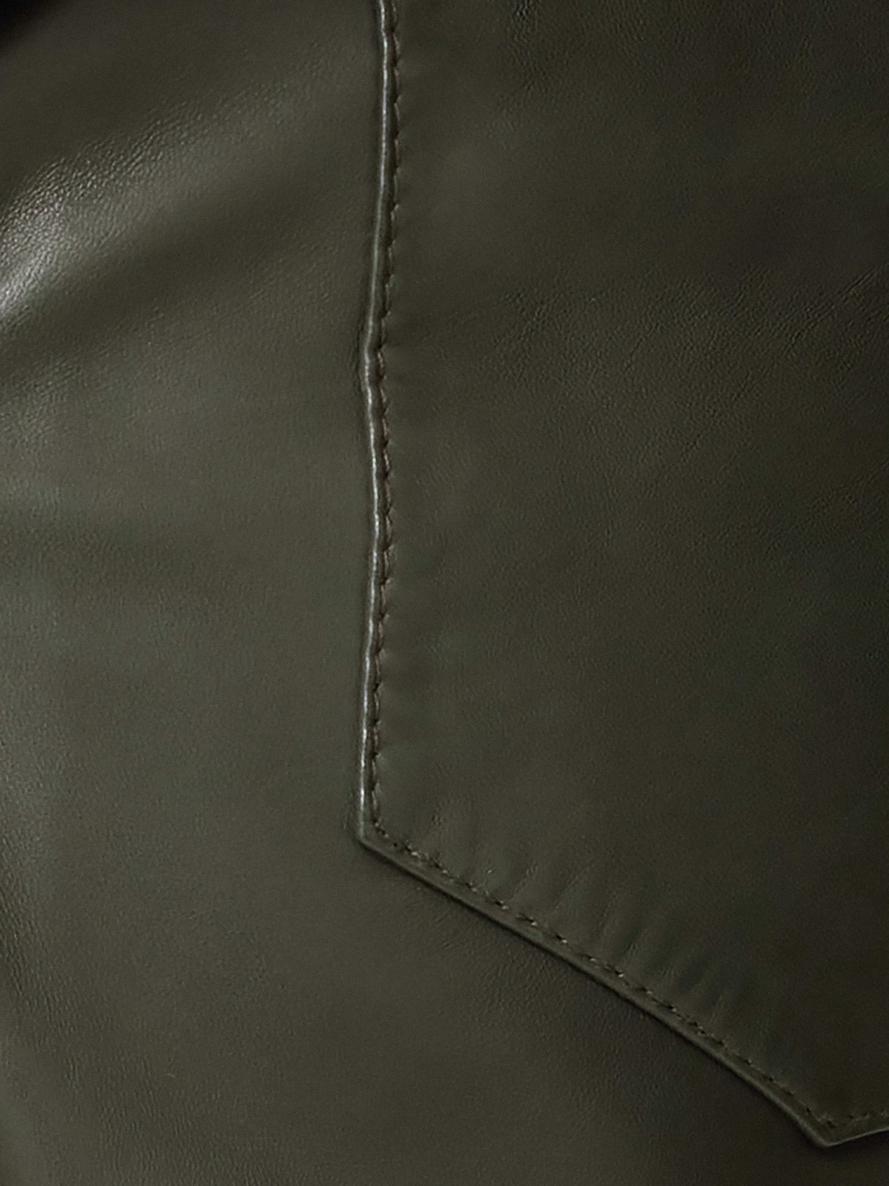 Leather Barrel Leg Trouser | Green - Image 6