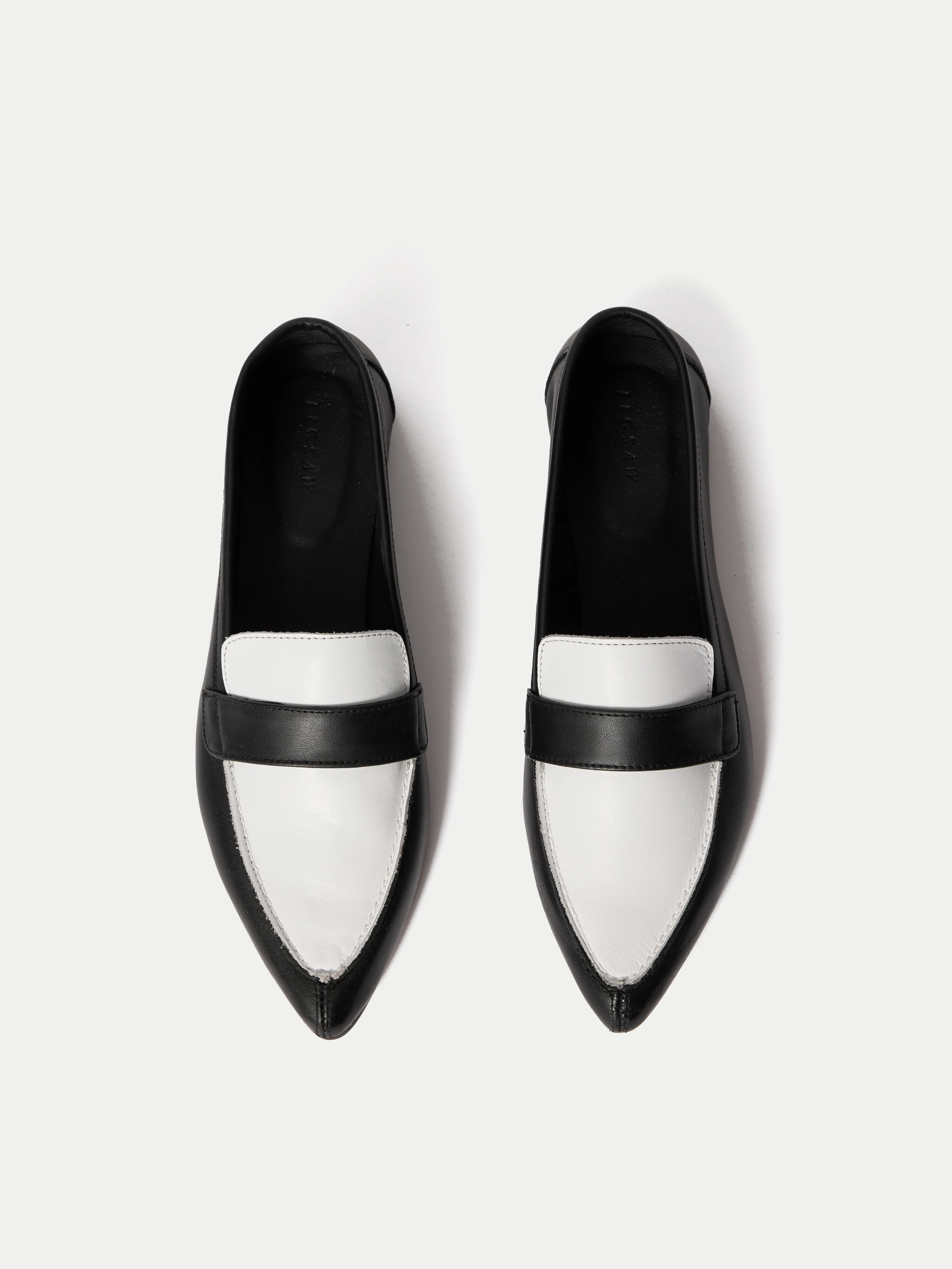 Leather Contrast Loafer | Monochrome - Image 4