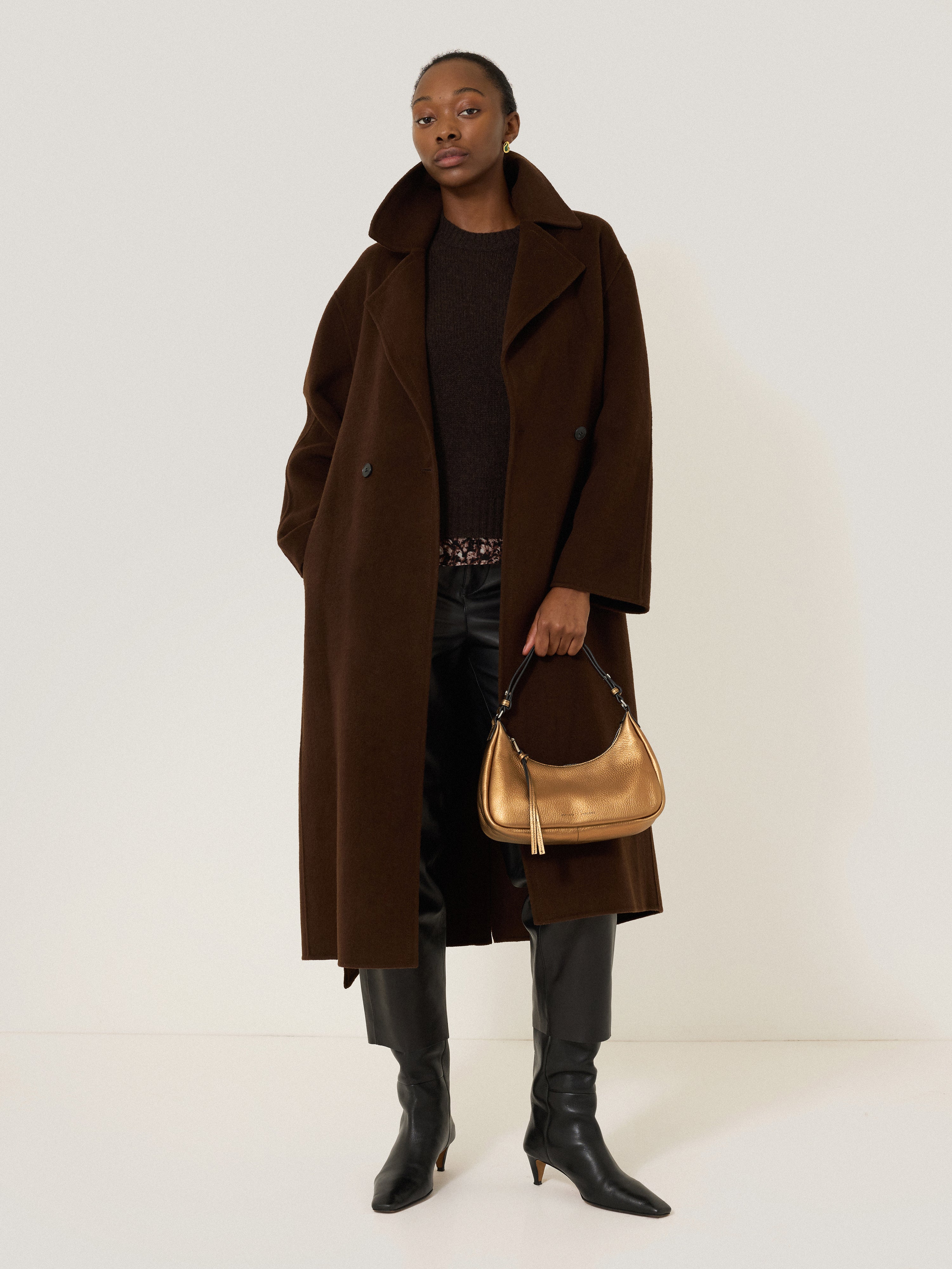 Leather Crescent Shoulder Bag | Copper - Image 7