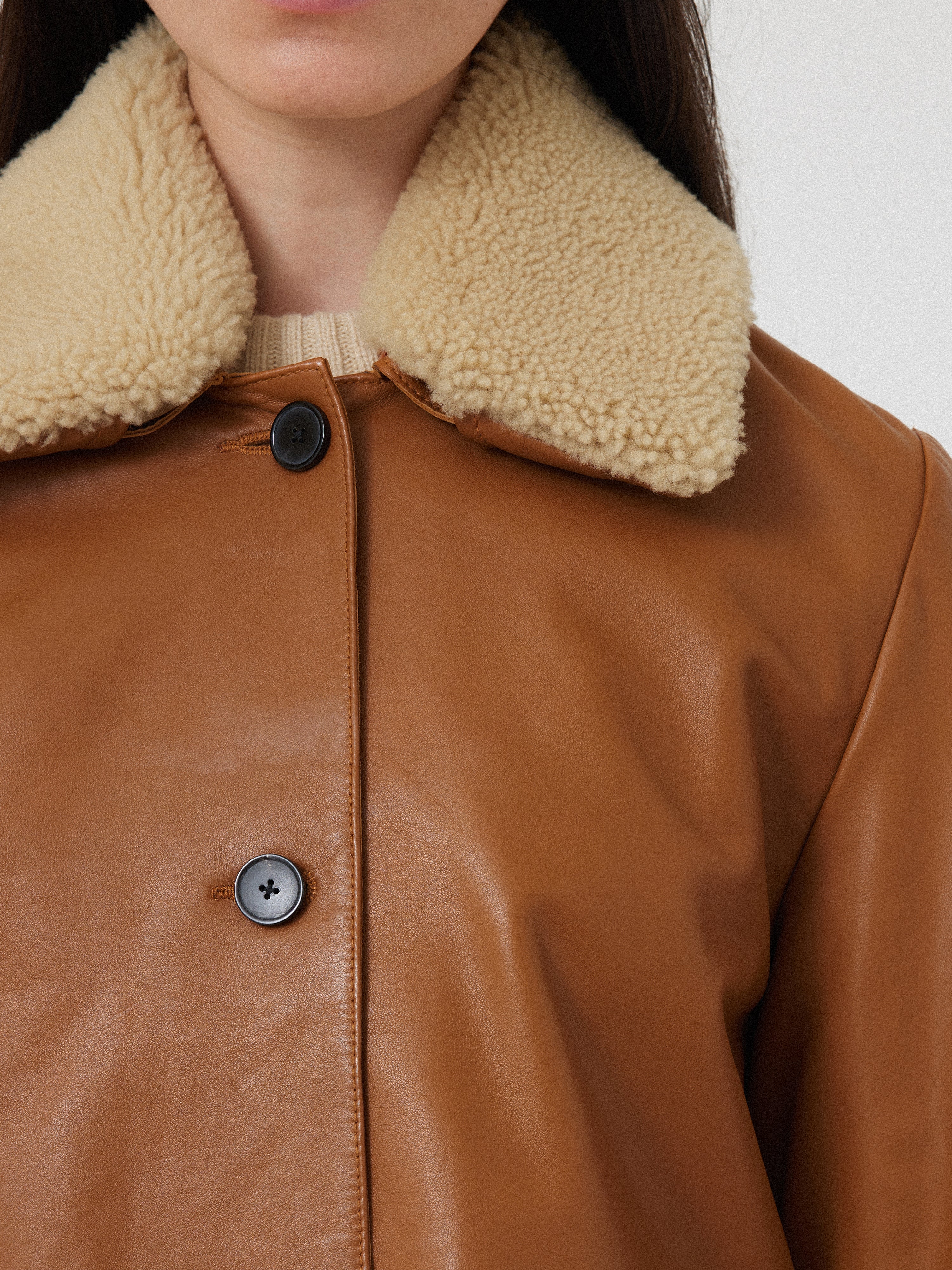 Leather Cropped Jacket | Ginger - Image 2