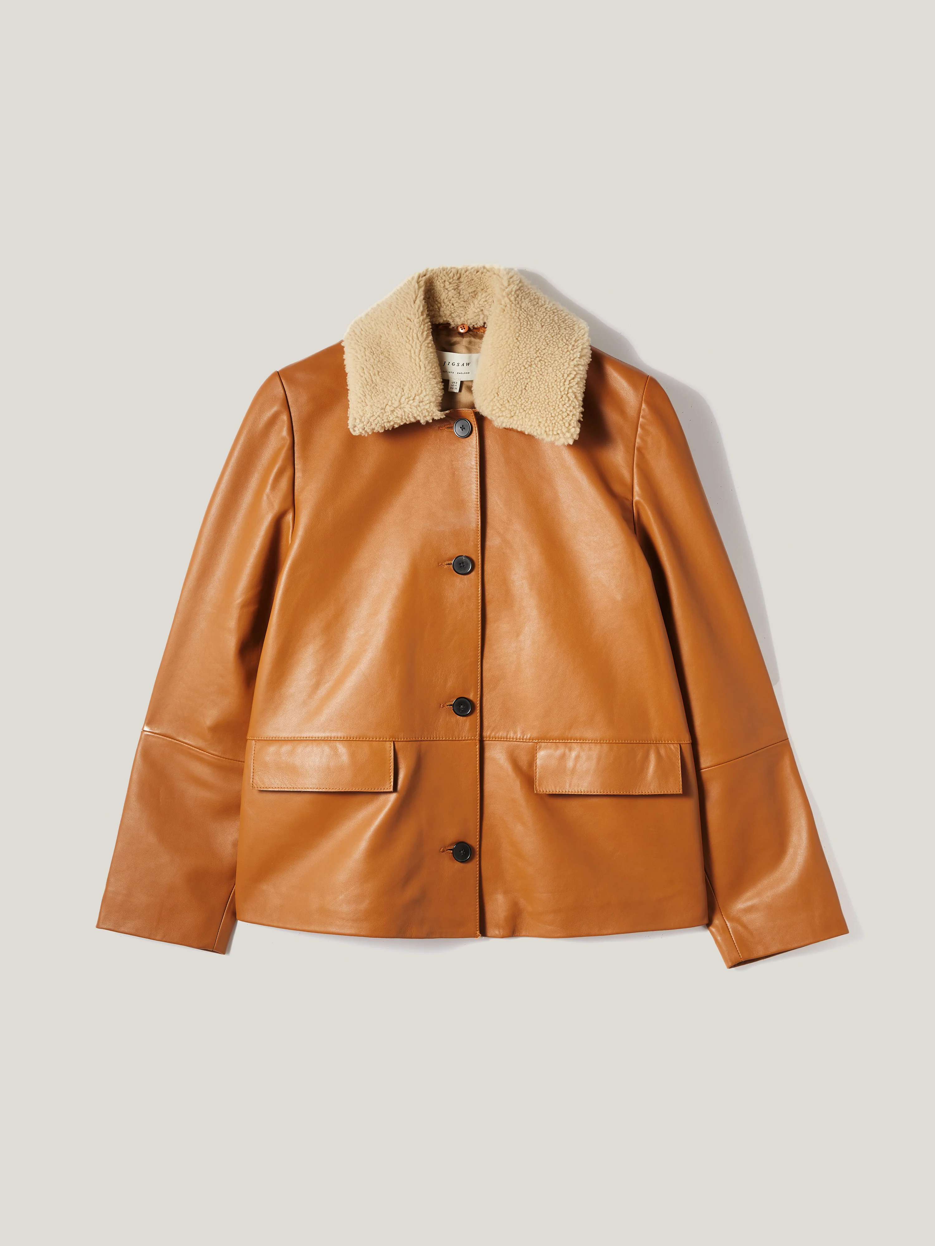 Leather Cropped Jacket | Ginger - Image 7