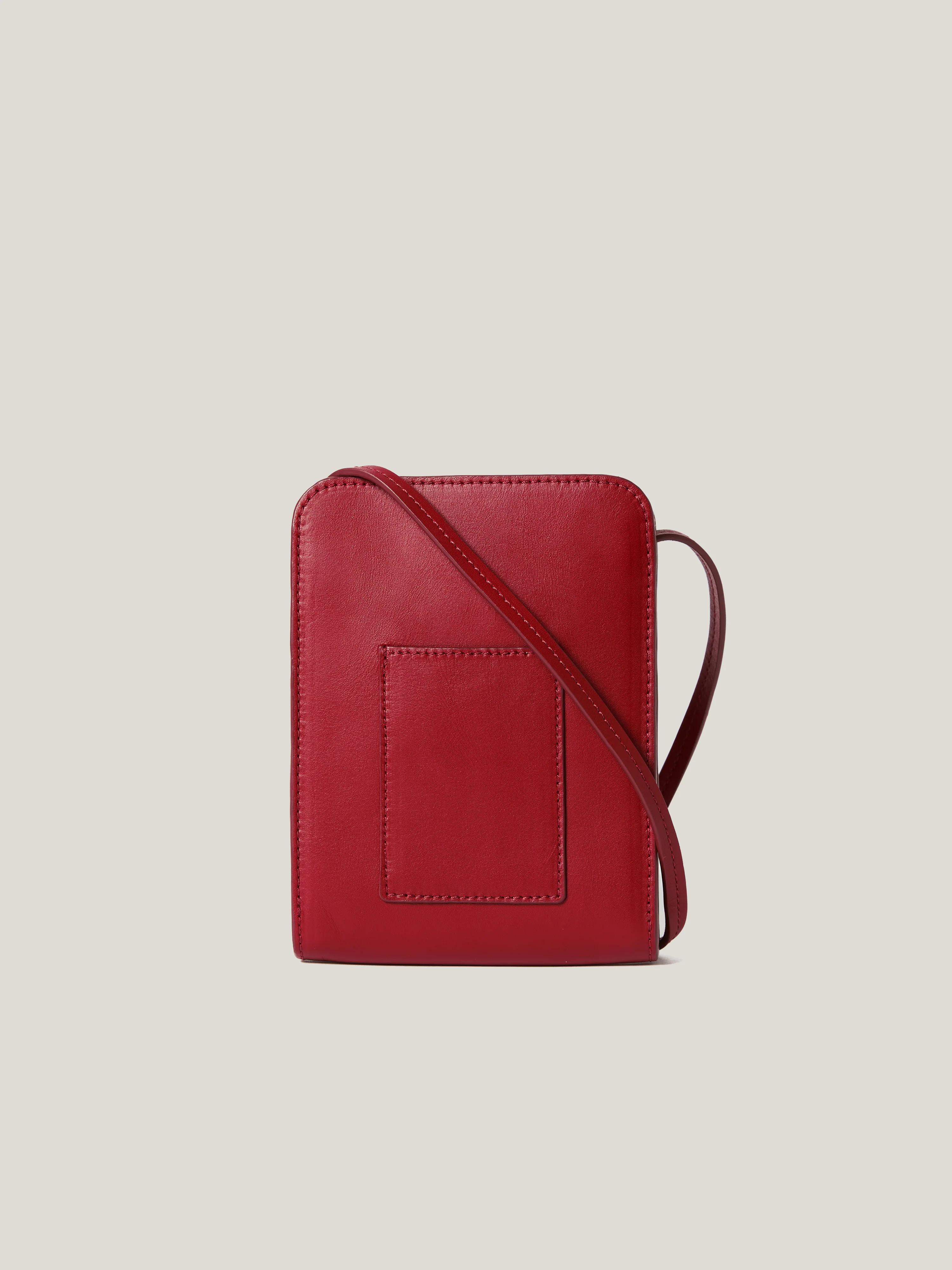 Leather Crossbody Phone Bag | Red - Image 5