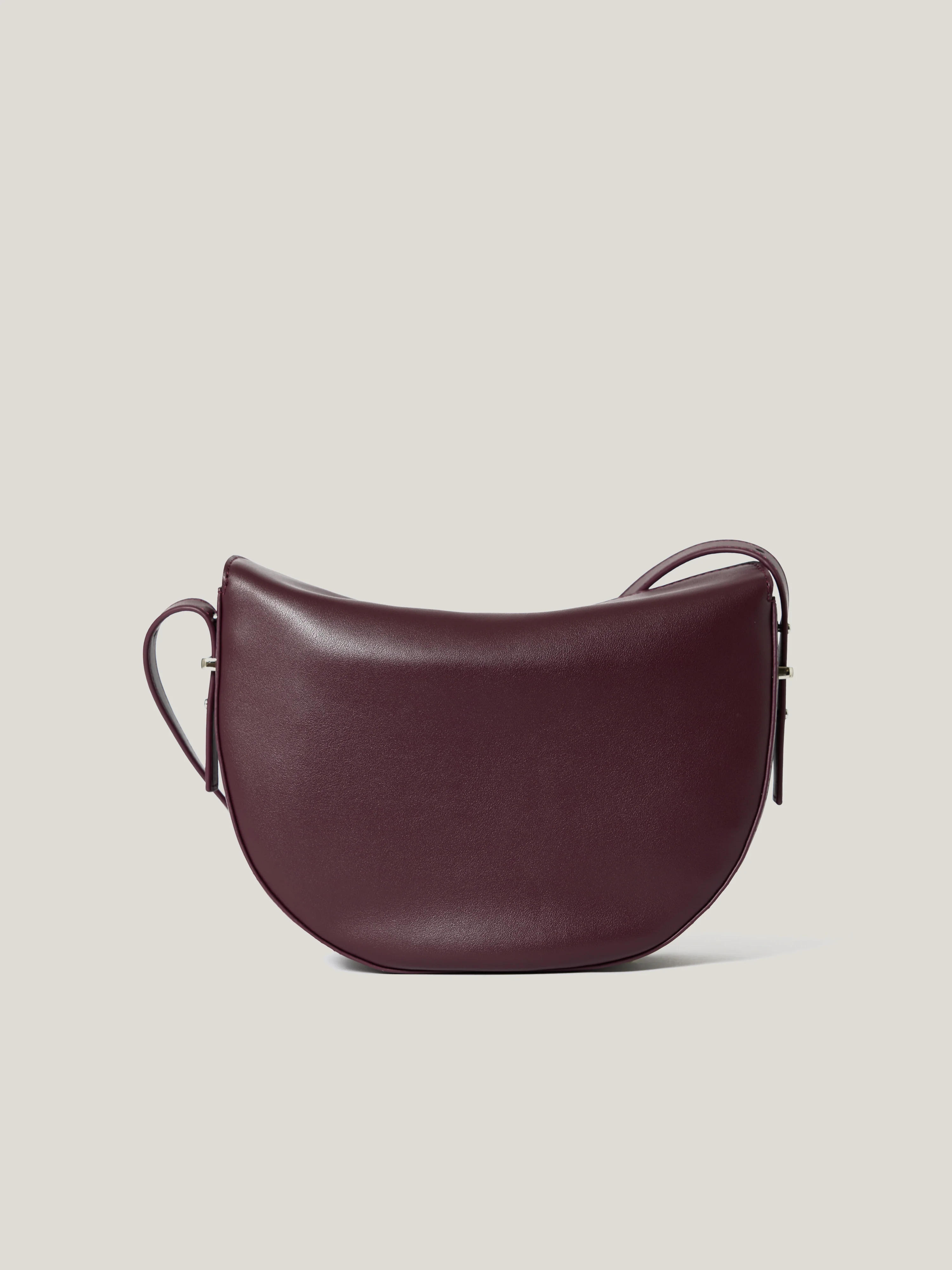 Leather Fold Over Cross Body Bag | Burgundy - Image 8