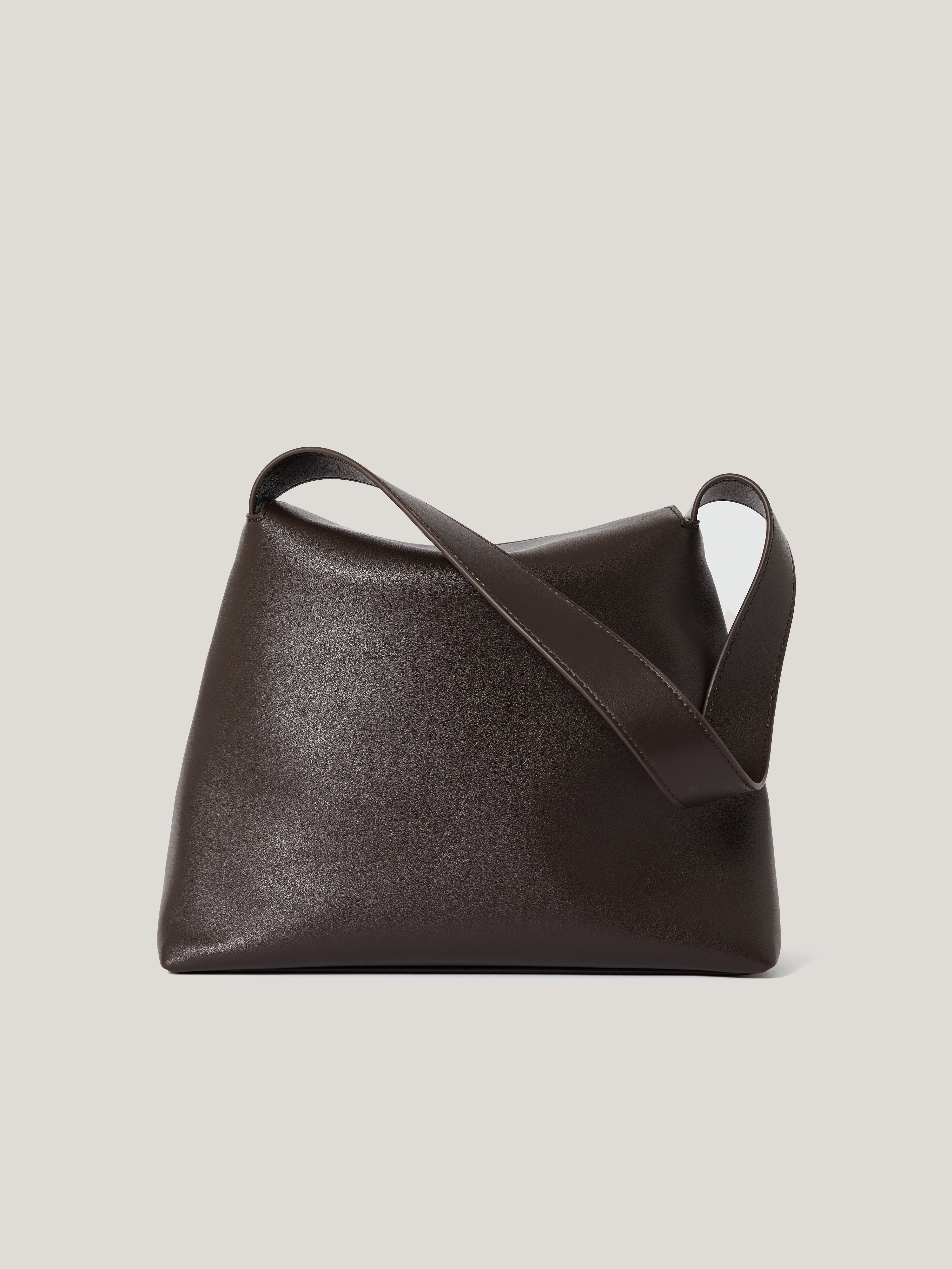 Leather Fold Over Shoulder Bag | Brown - Image 7