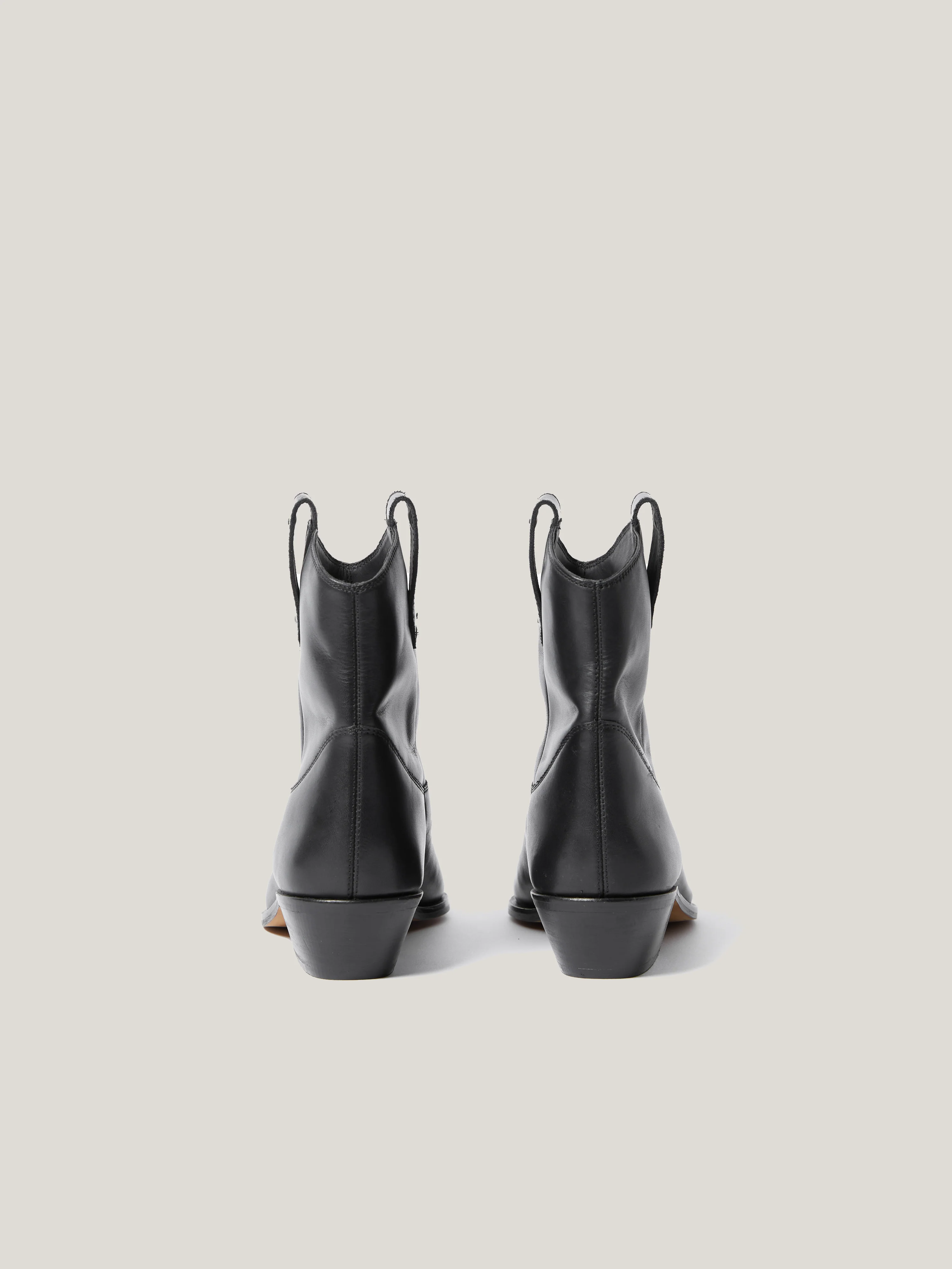 Leather Western Ankle Boot | Black - Image 5
