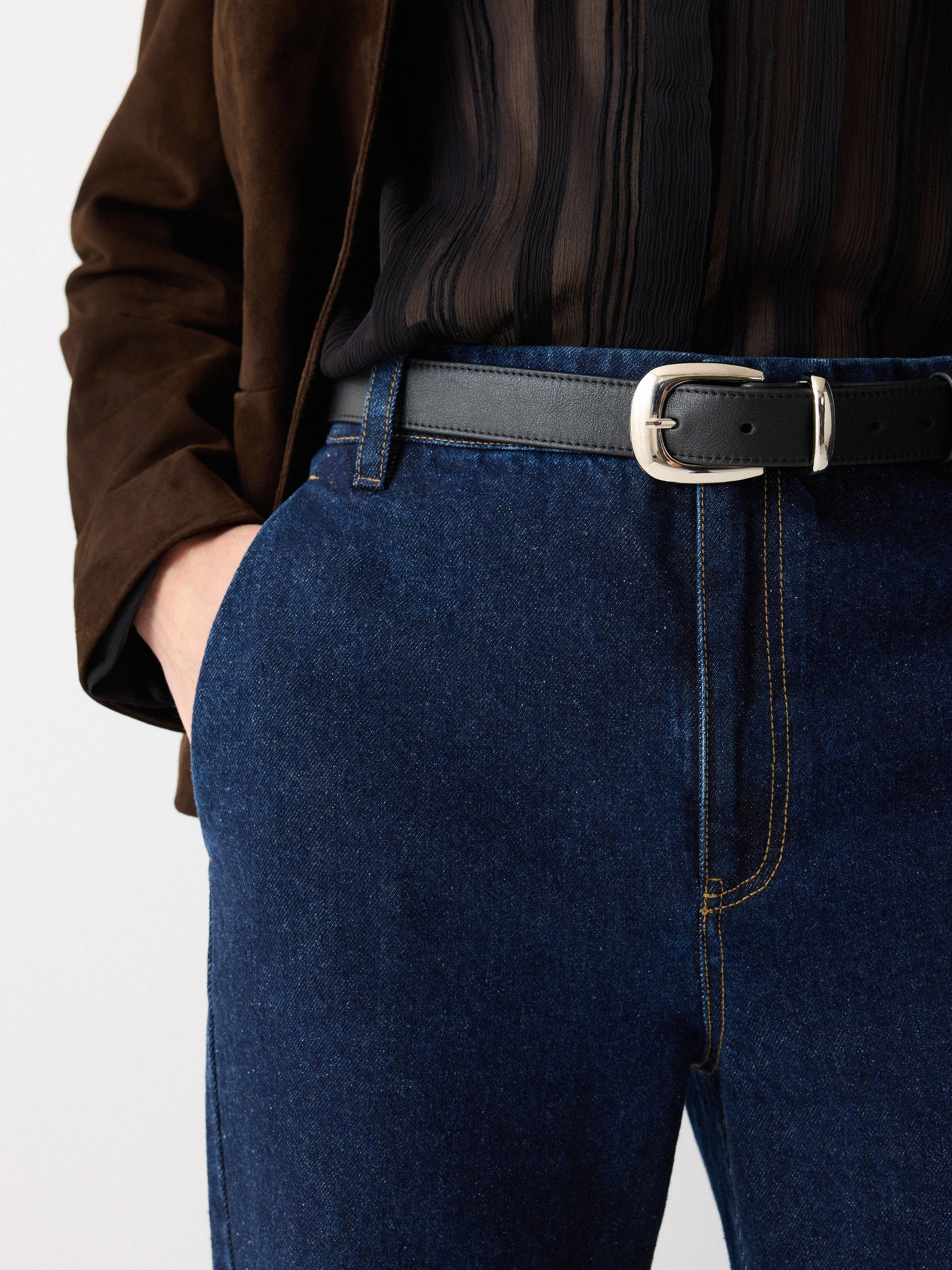 Leather Western Belt | Black - Image 2