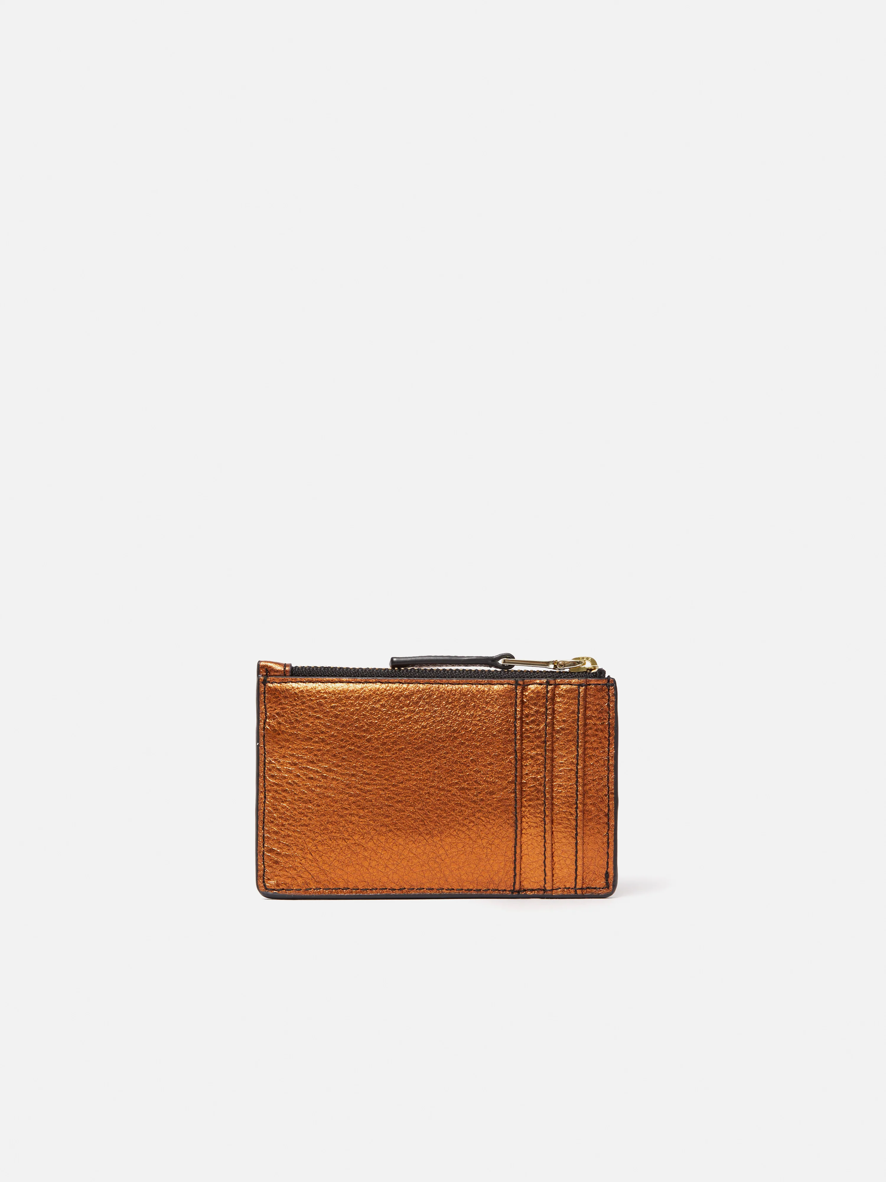Leather Ziptop Card Holder | Copper - Image 4