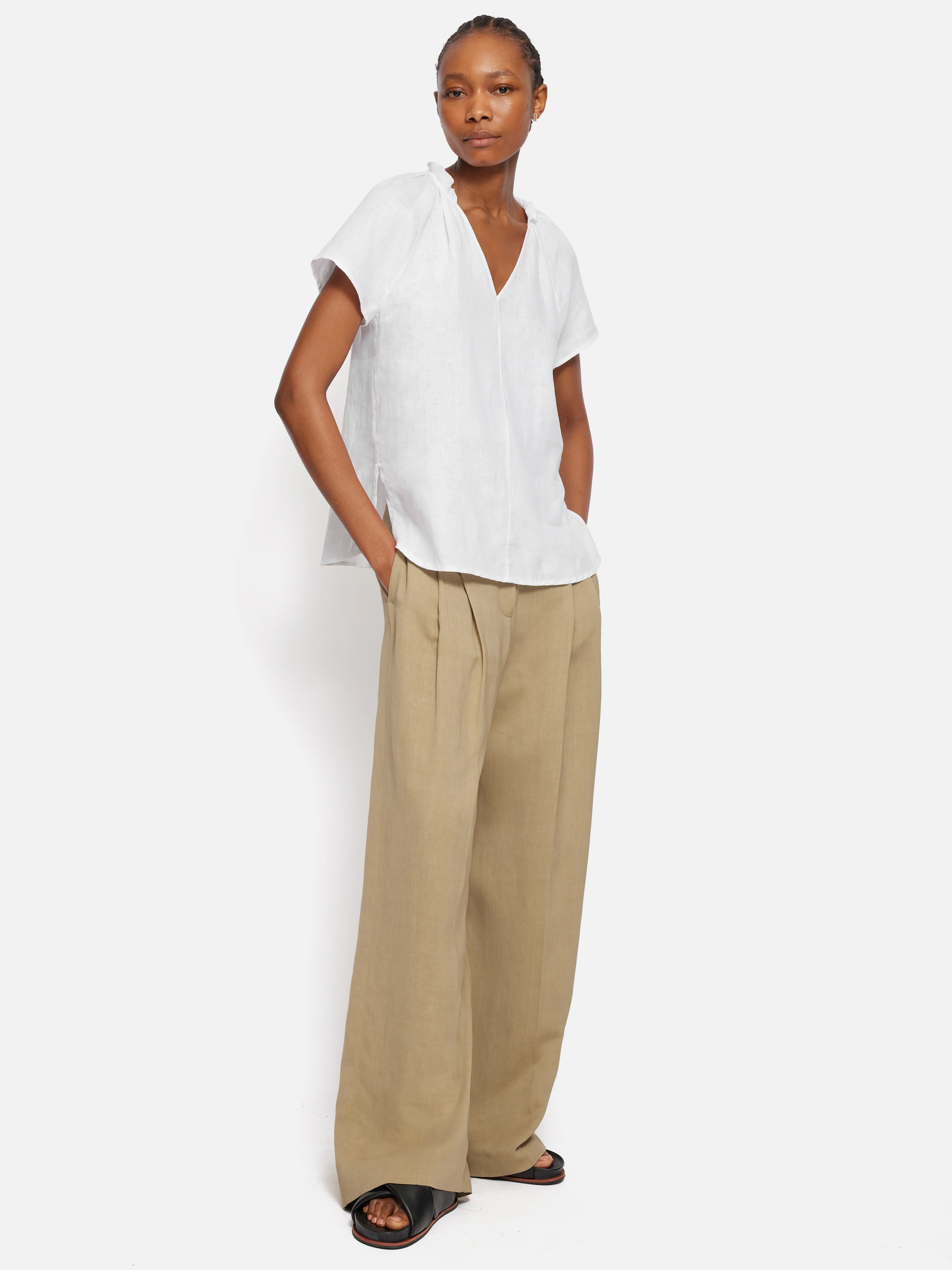 Light Linen Shell Top | White - Image 3