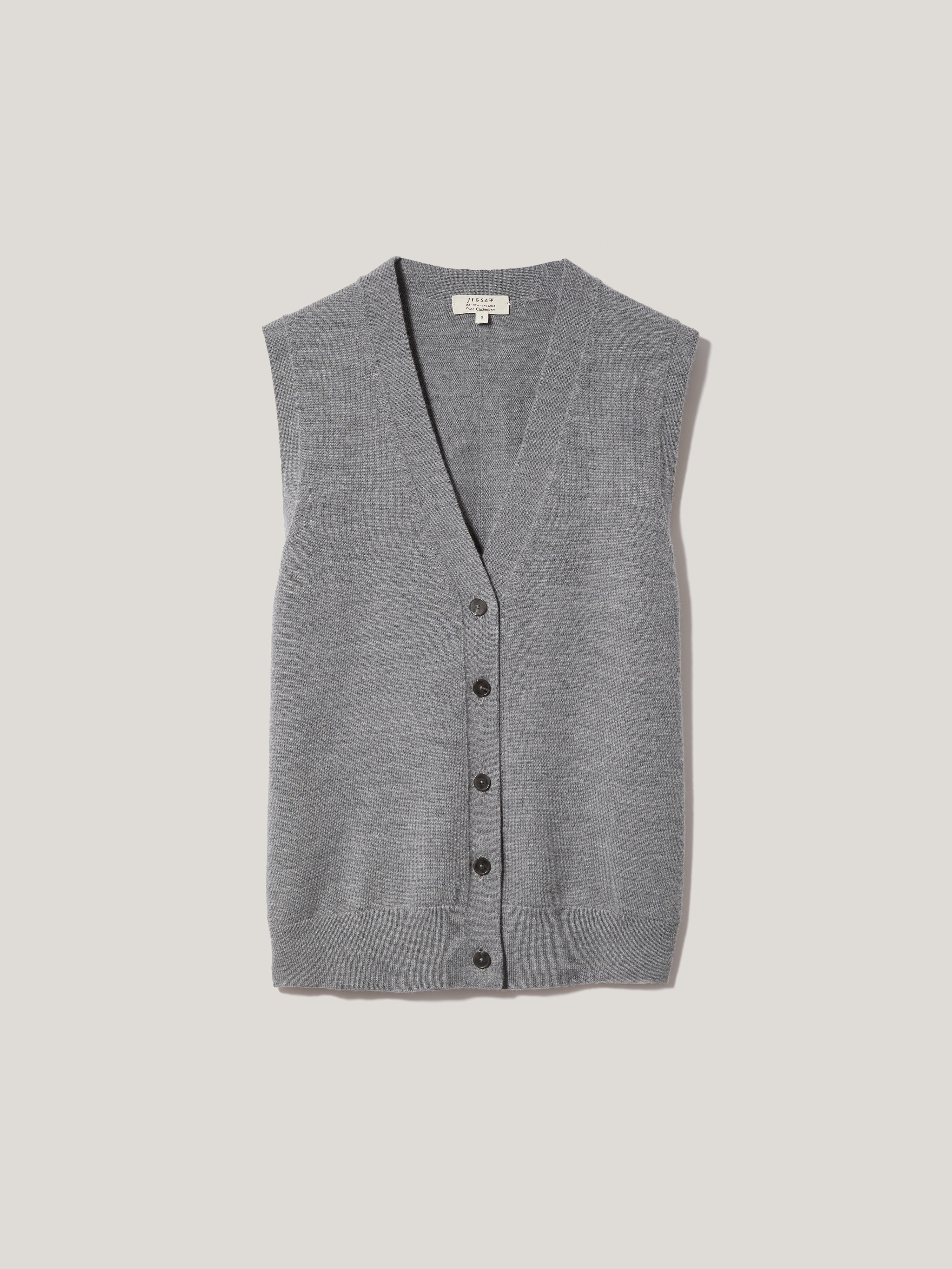 Lightweight Merino Waistcoat | Grey - Image 7