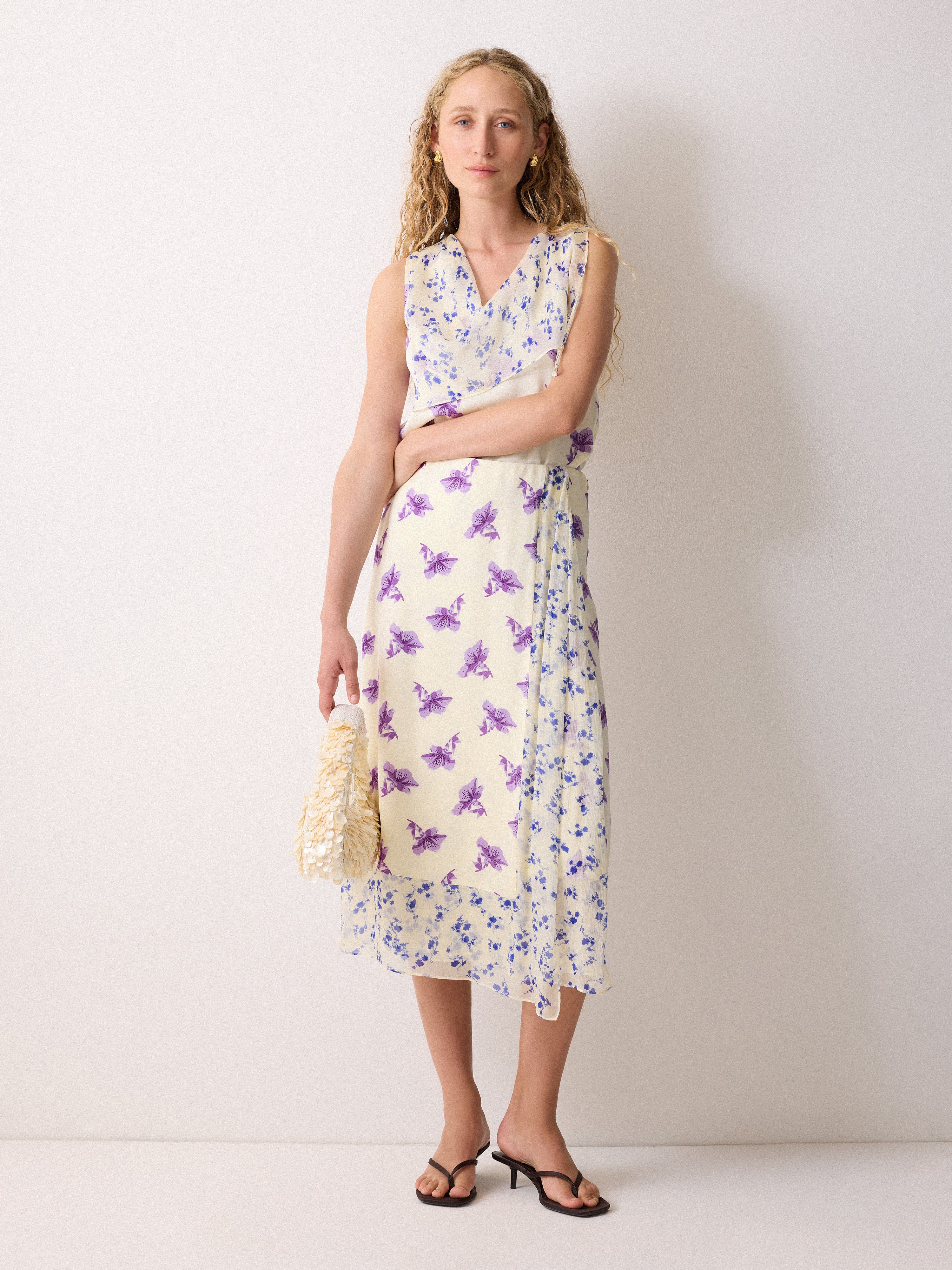 Lily Silk Trim Layered Skirt | Purple - Image 6