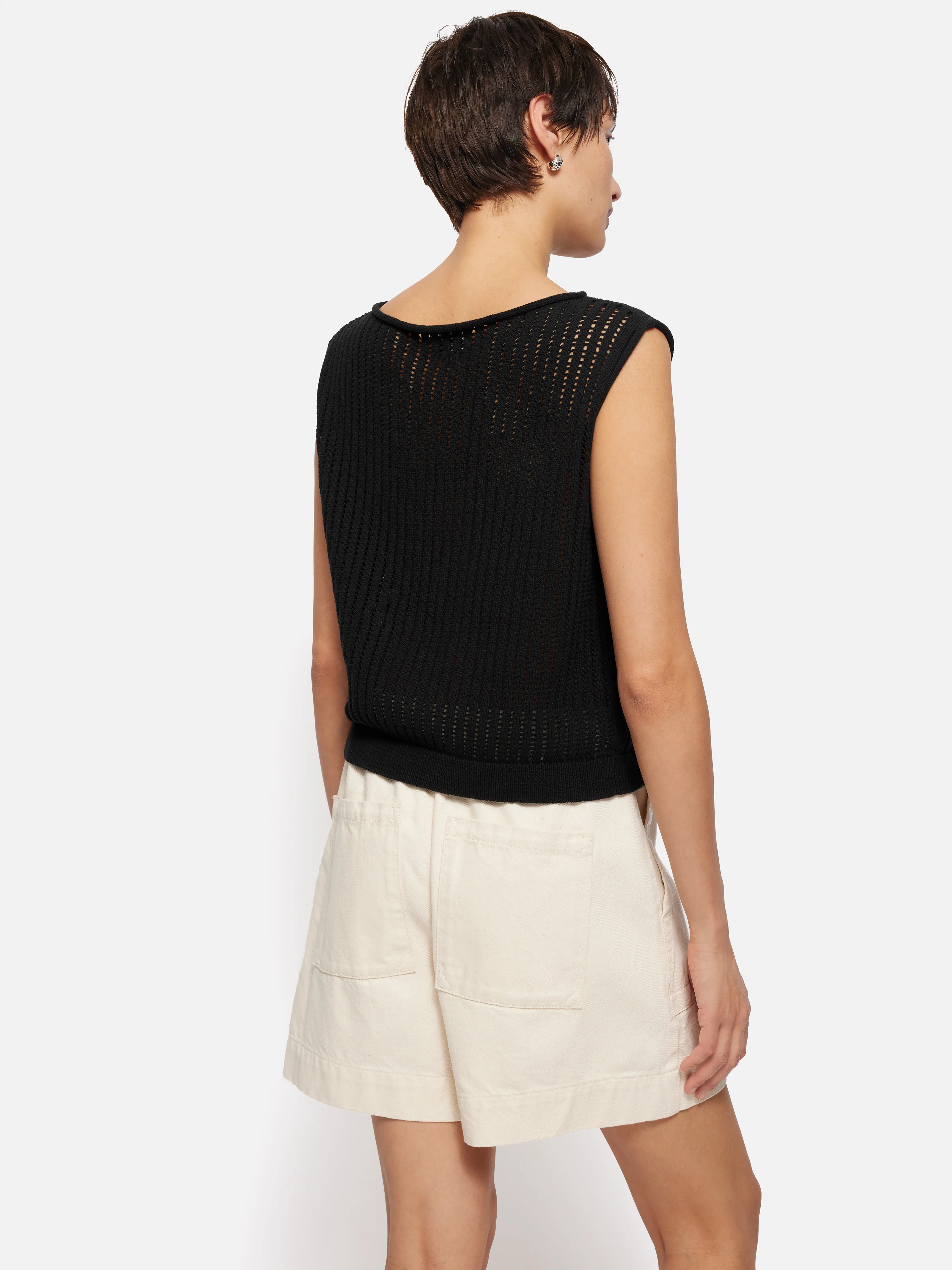 Linear Pointelle Tank | Black - Image 6