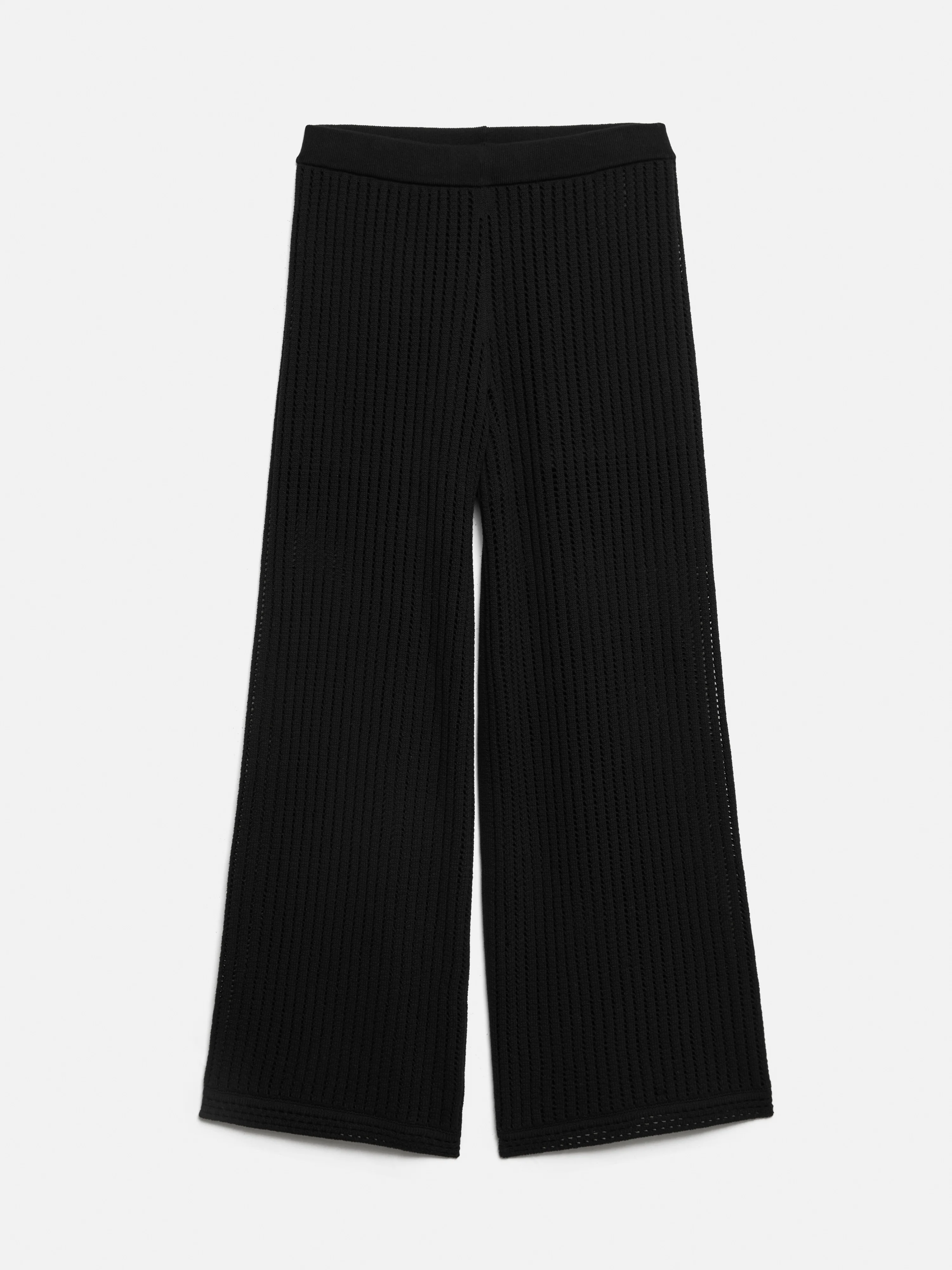 Linear Pointelle Trouser | Black - Image 8