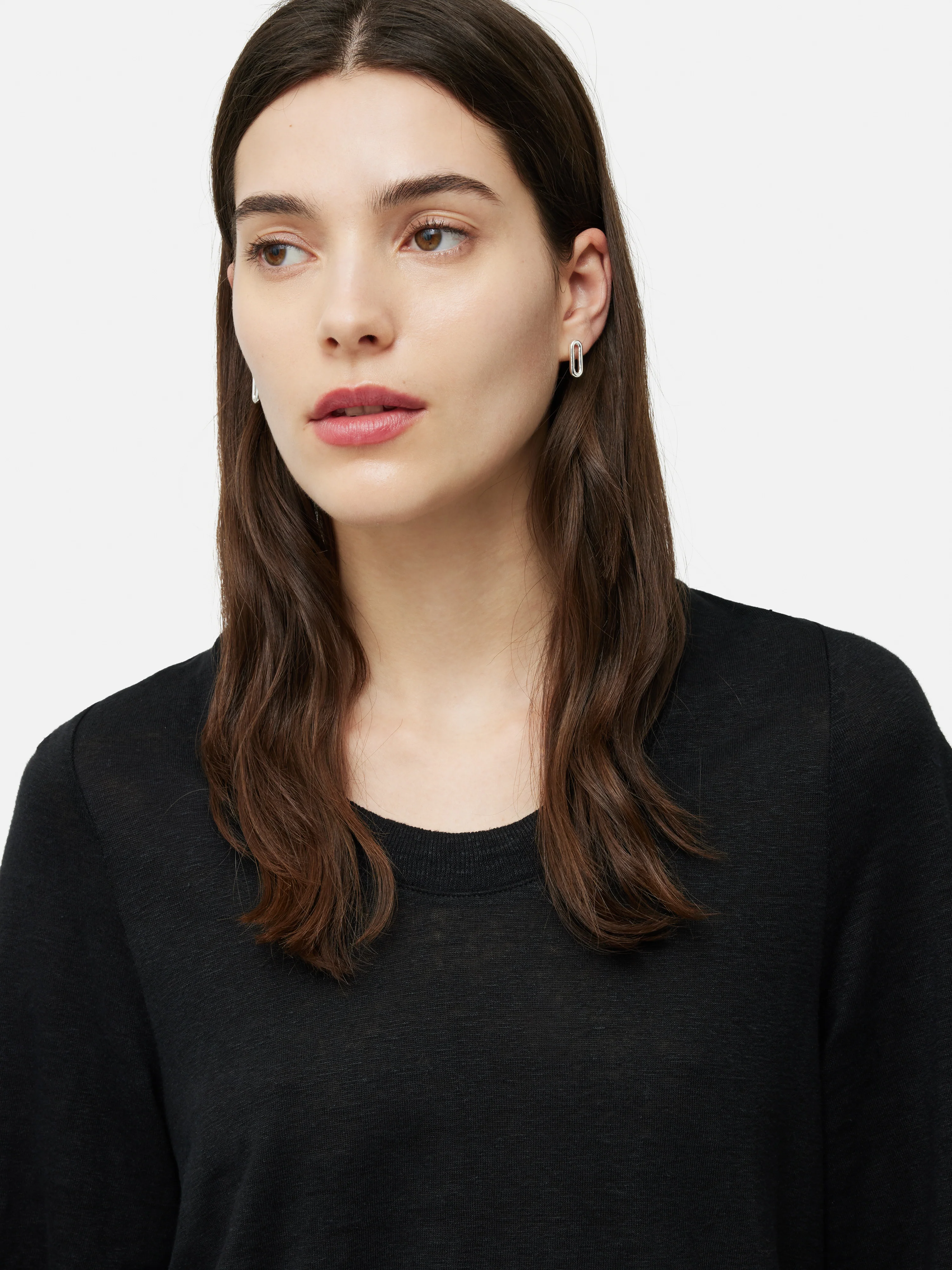 Linen Blythe Half Sleeve Tee | Black - Image 2