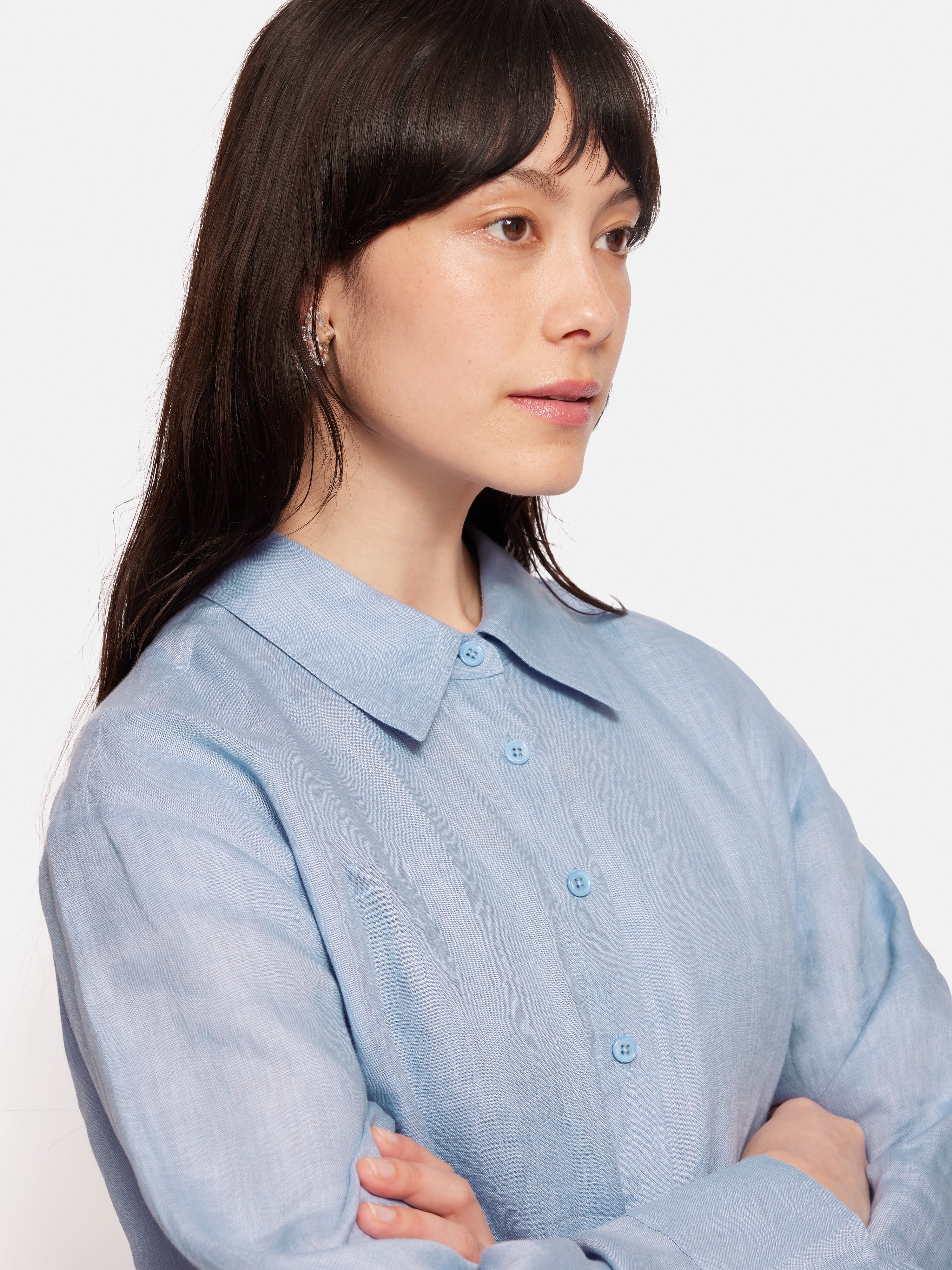 Linen Casual Shirt | Blue - Image 3