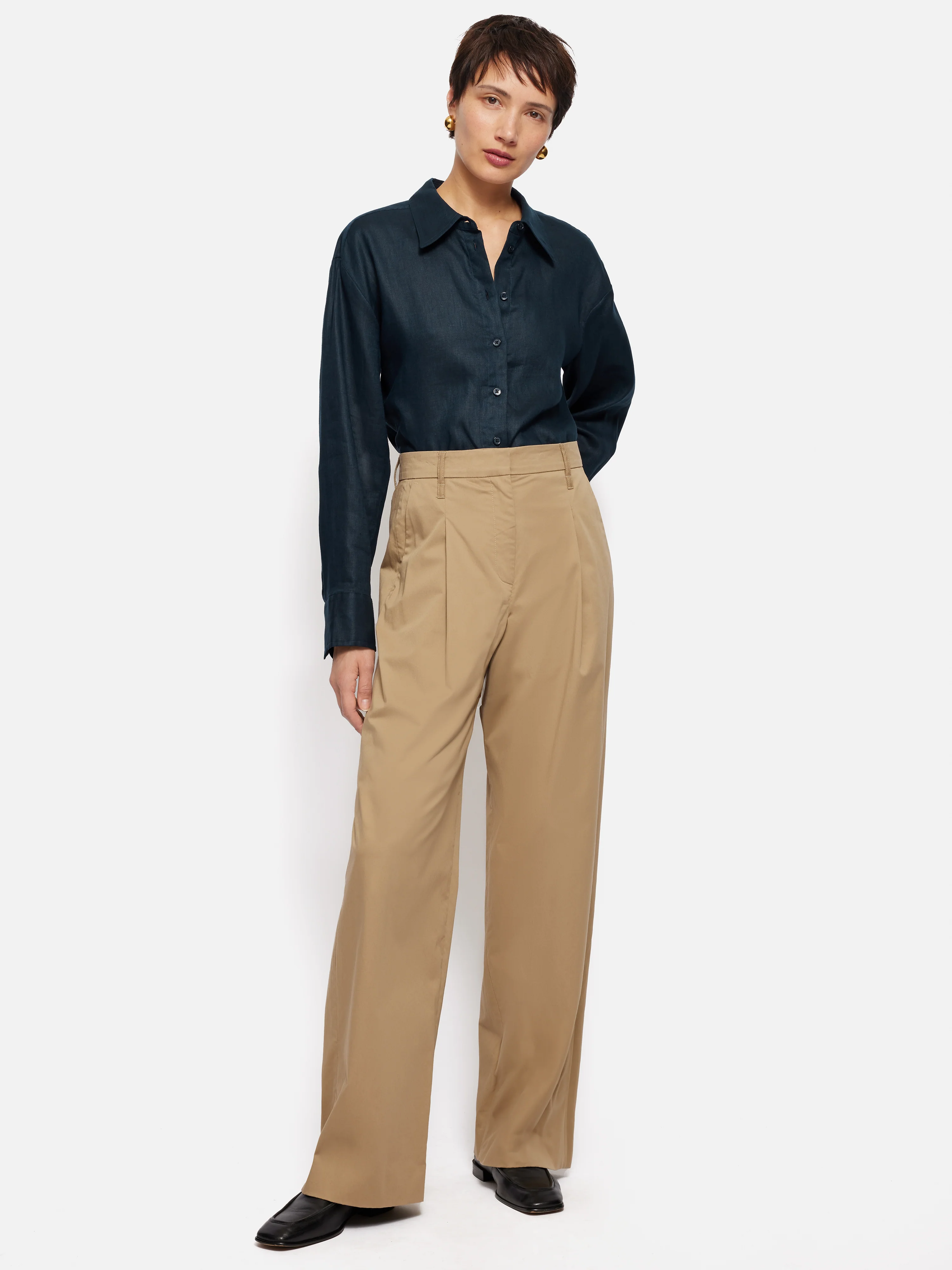 Linen Casual Shirt | Navy - Image 3