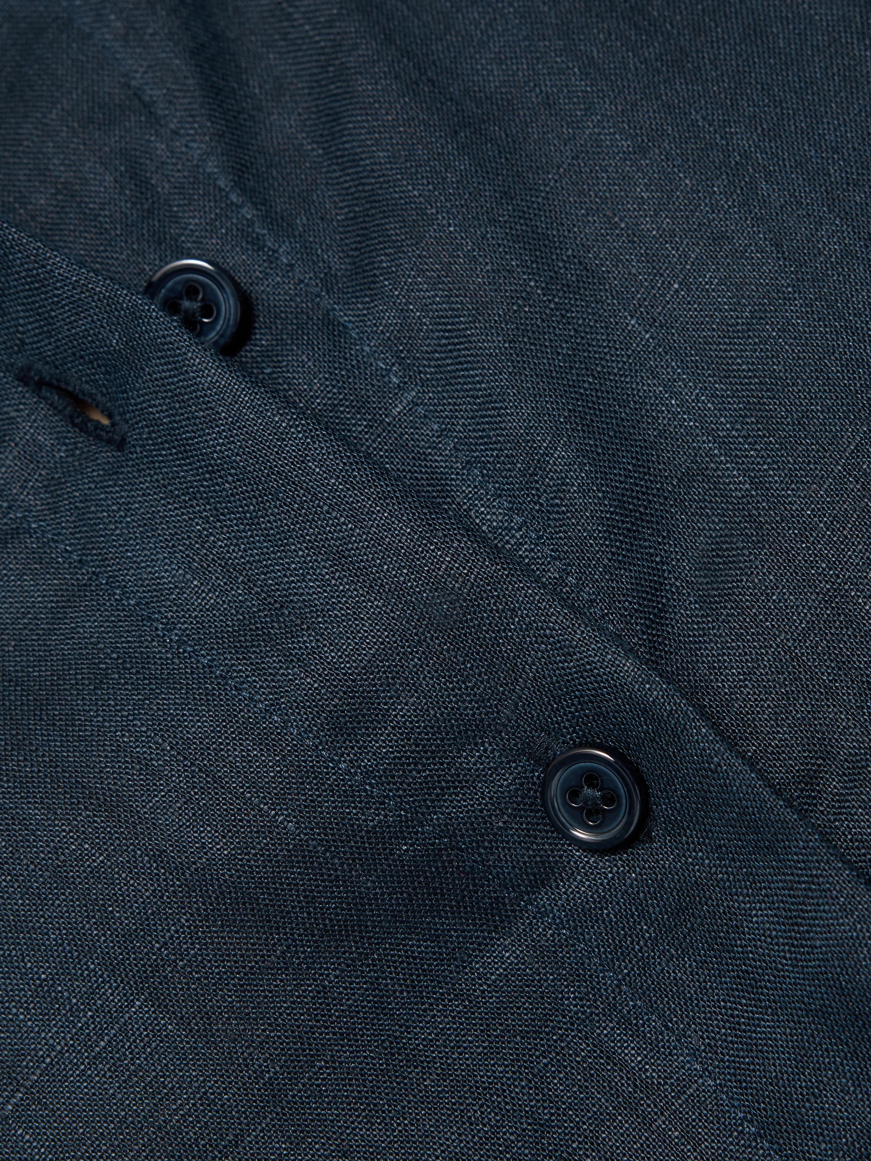 Linen Casual Shirt | Navy - Image 8