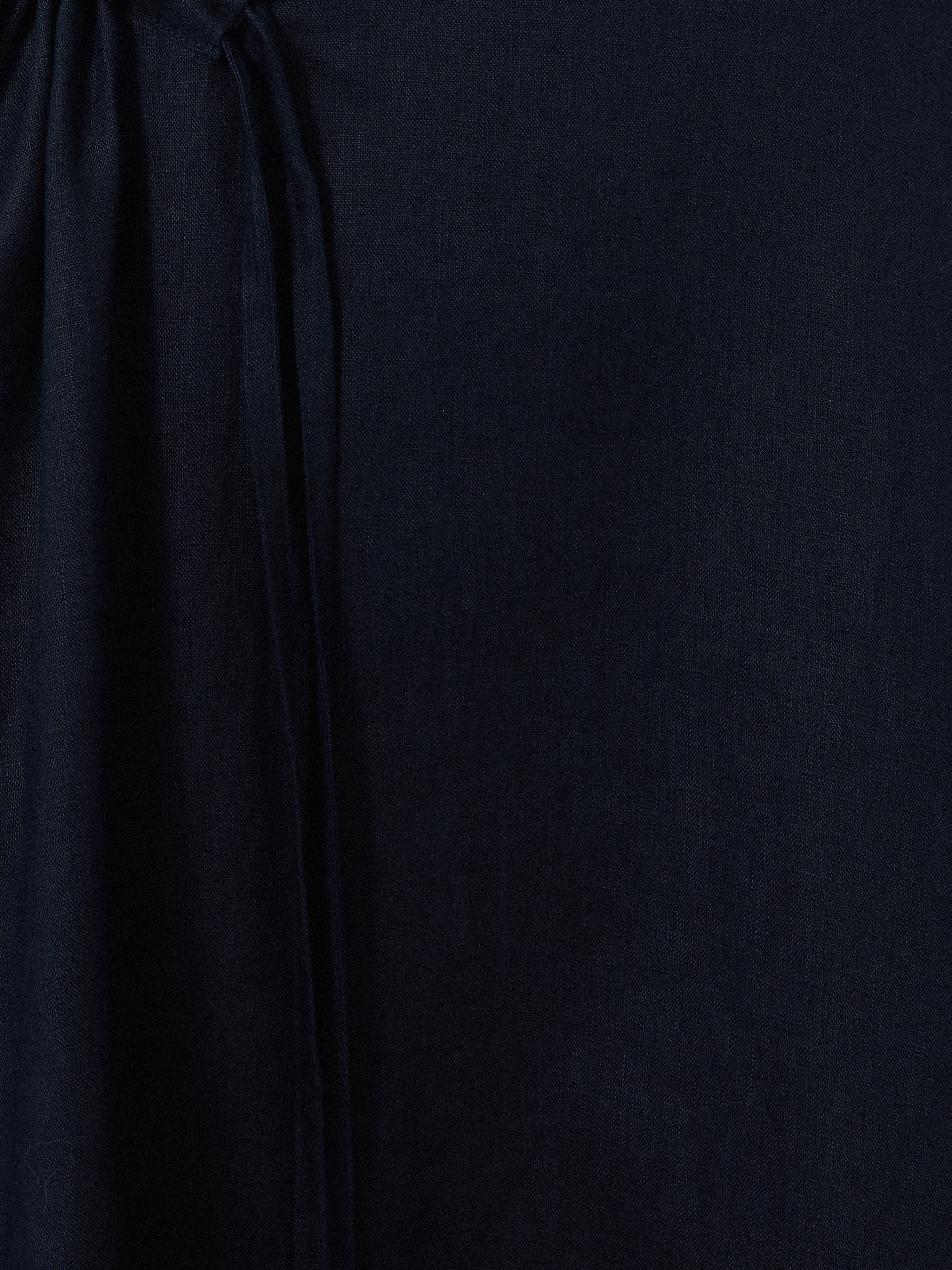 Linen Channel Midi Dress | Navy - Image 6