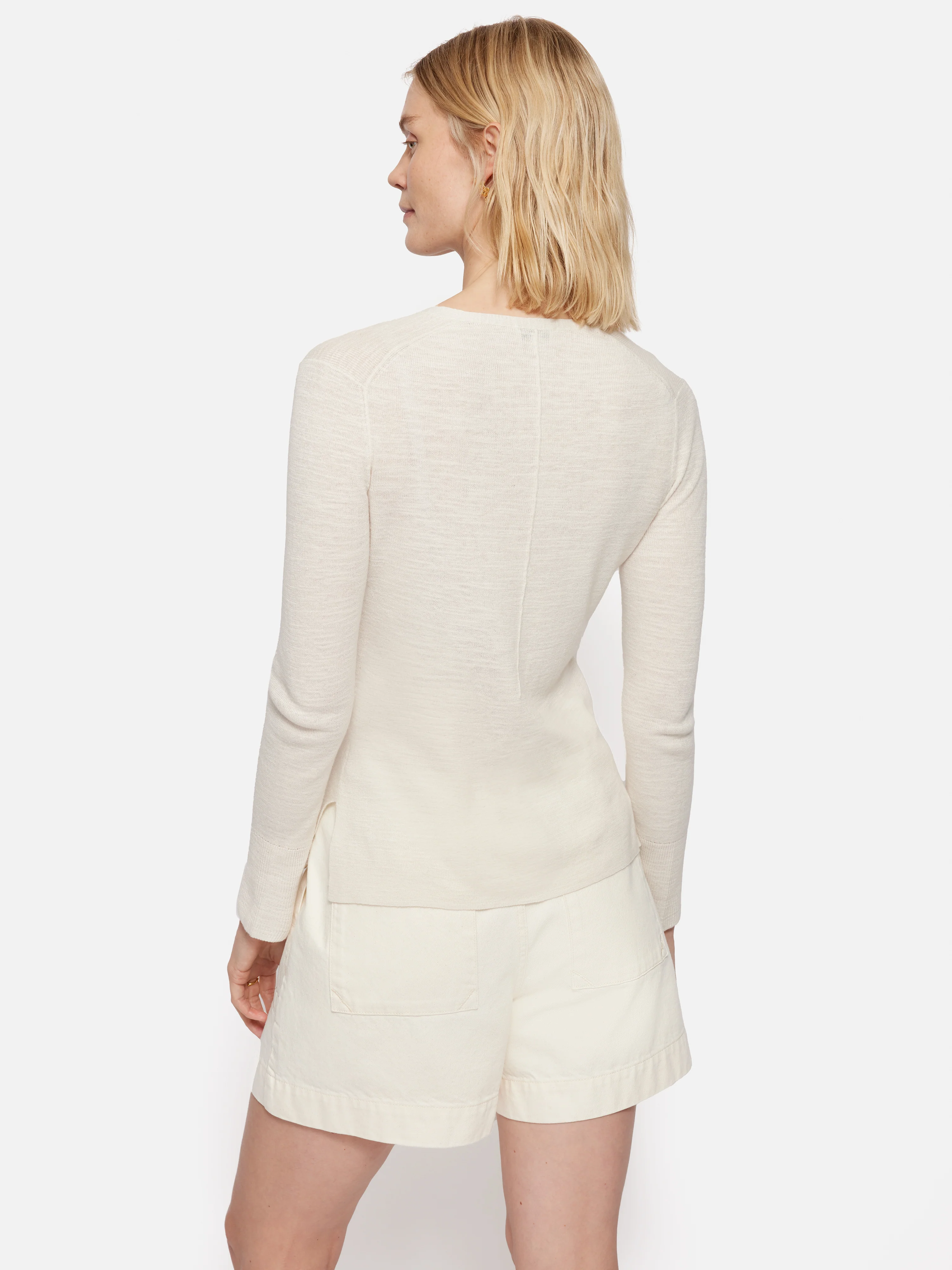 Linen Cotton Cardigan | Ivory - Image 5