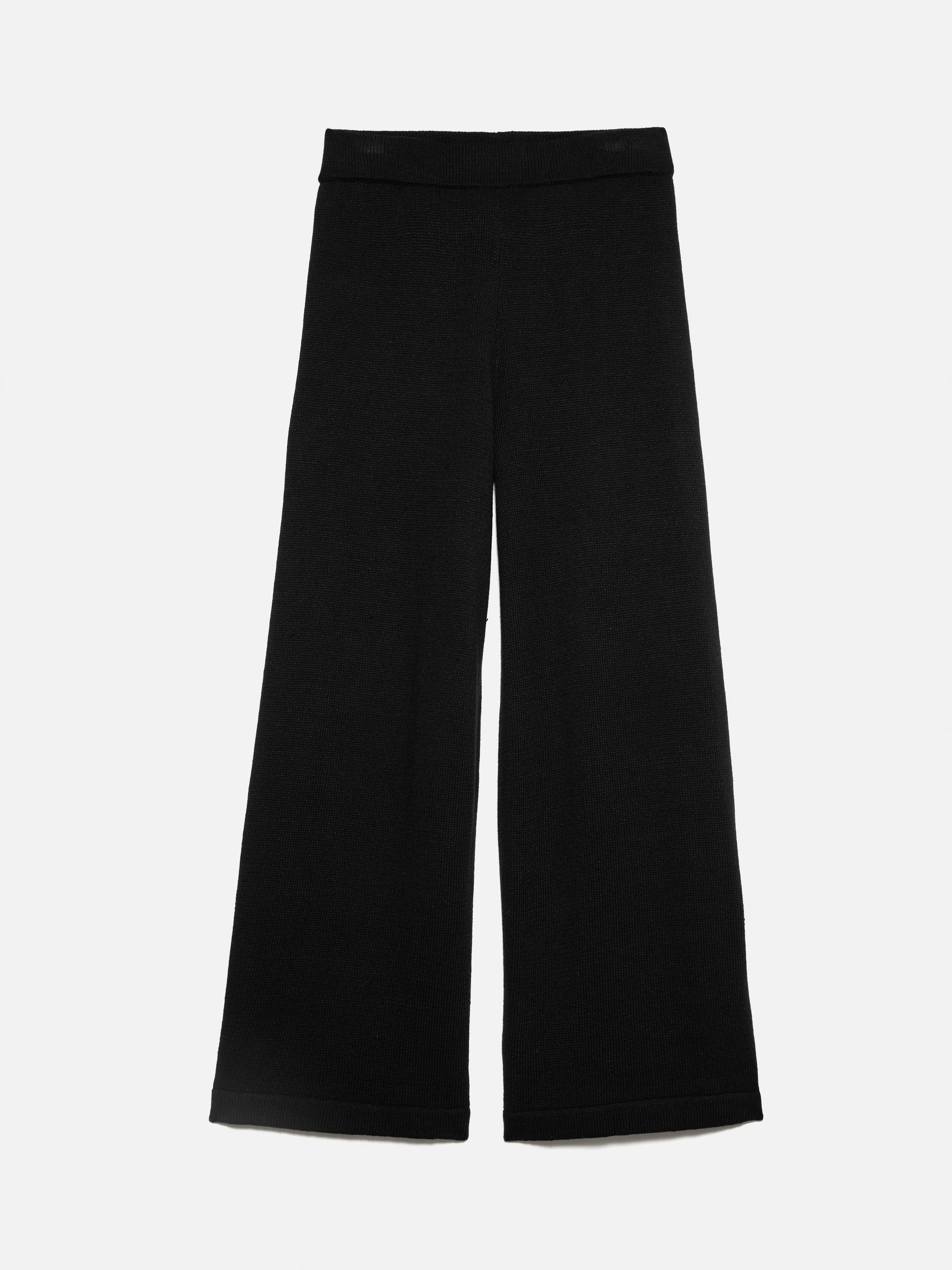 Linen Cotton Knitted Trouser | Black - Image 7