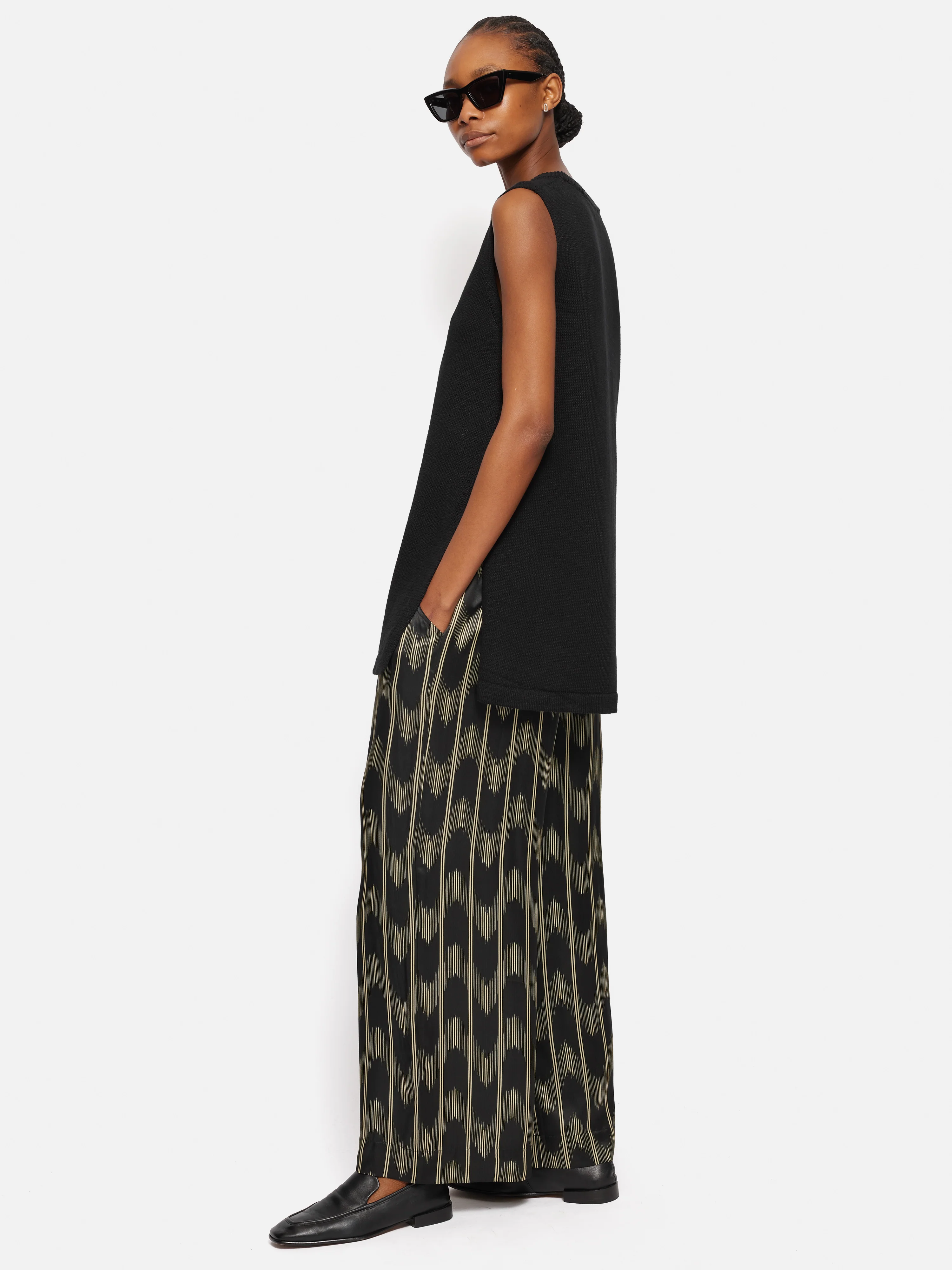 Linen Cotton Knitted Tunic | Black - Image 7