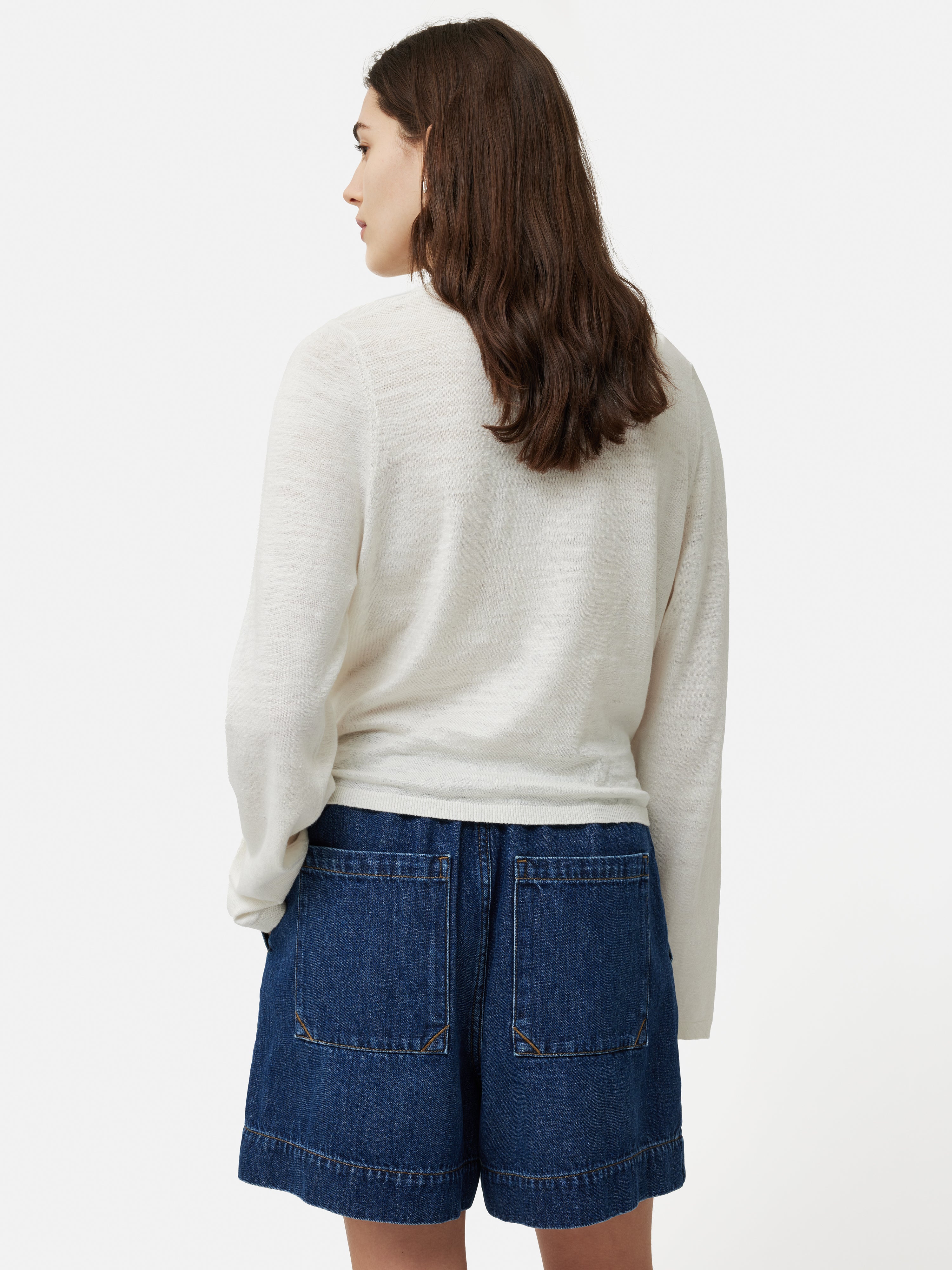Linen Cotton Tie Top | Ivory - Image 5