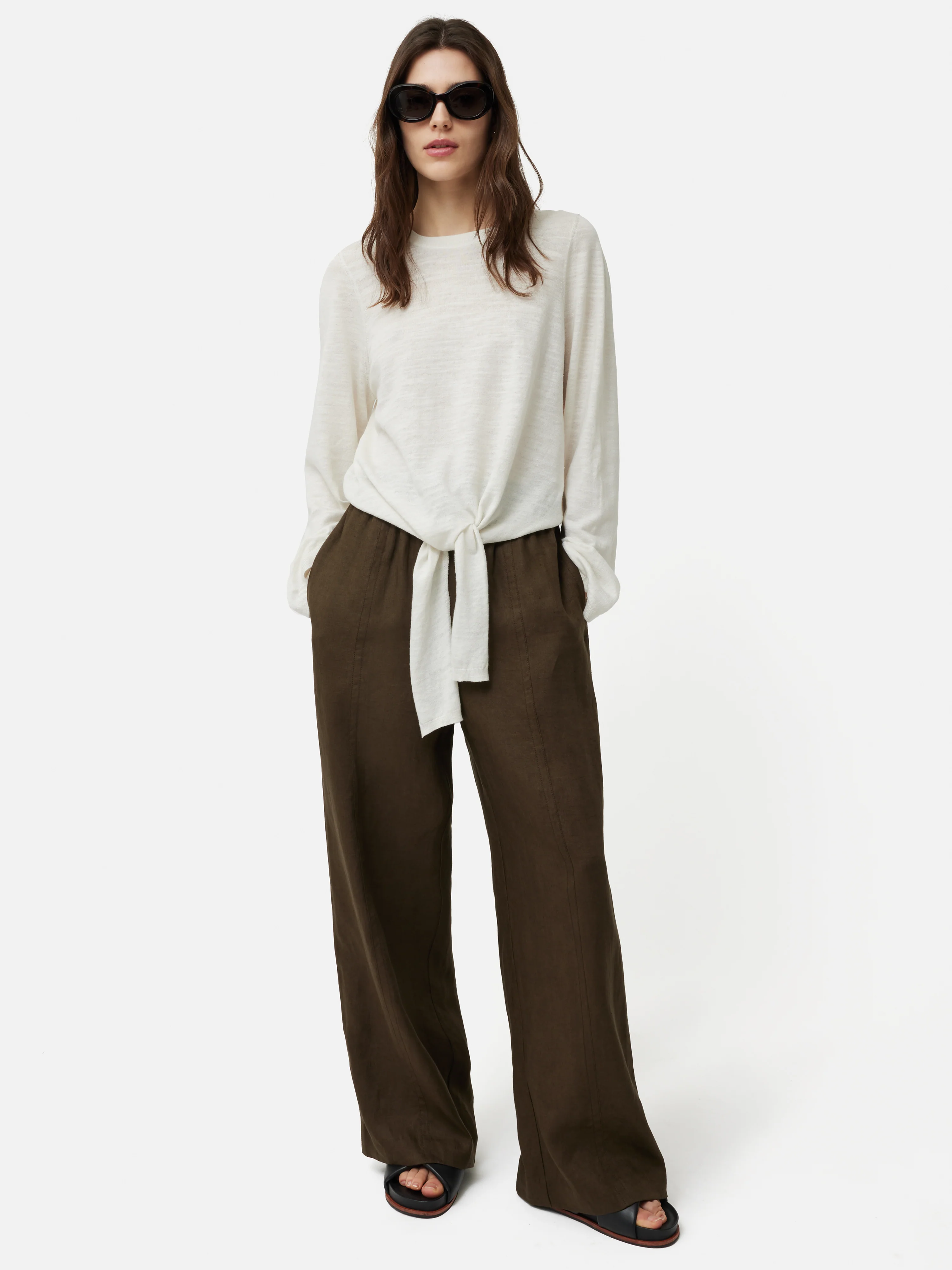 Linen Cotton Tie Top | Ivory - Image 6