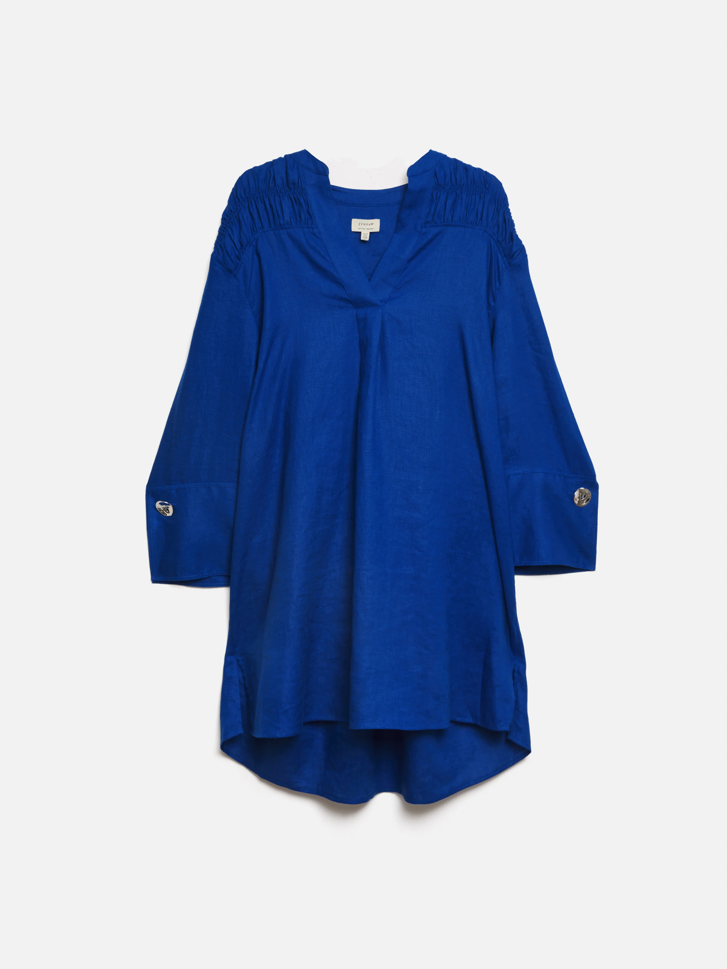 Linen Kaftan Dress | Blue - Image 6