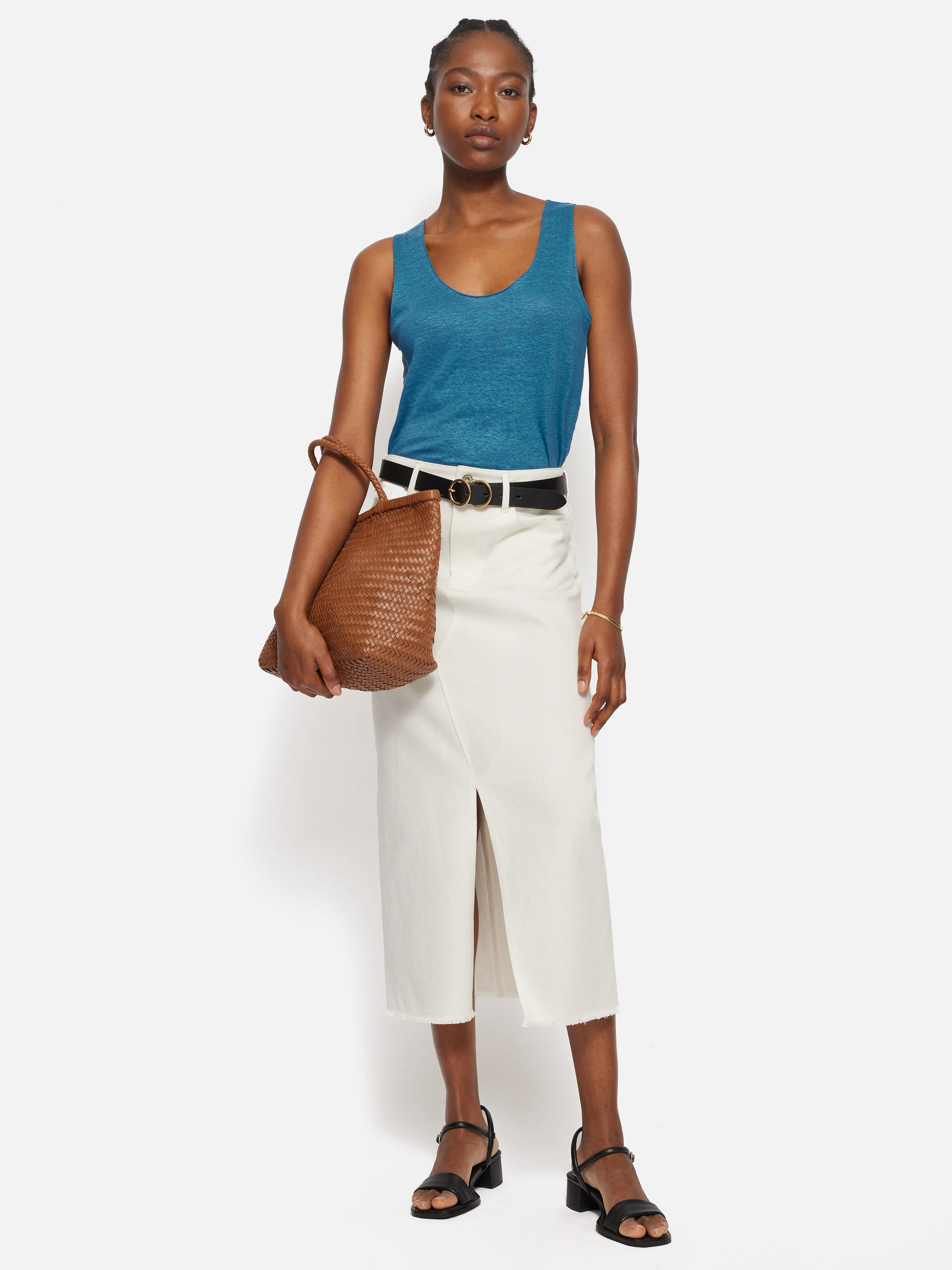 Linen Layering Vest | Blue - Image 3