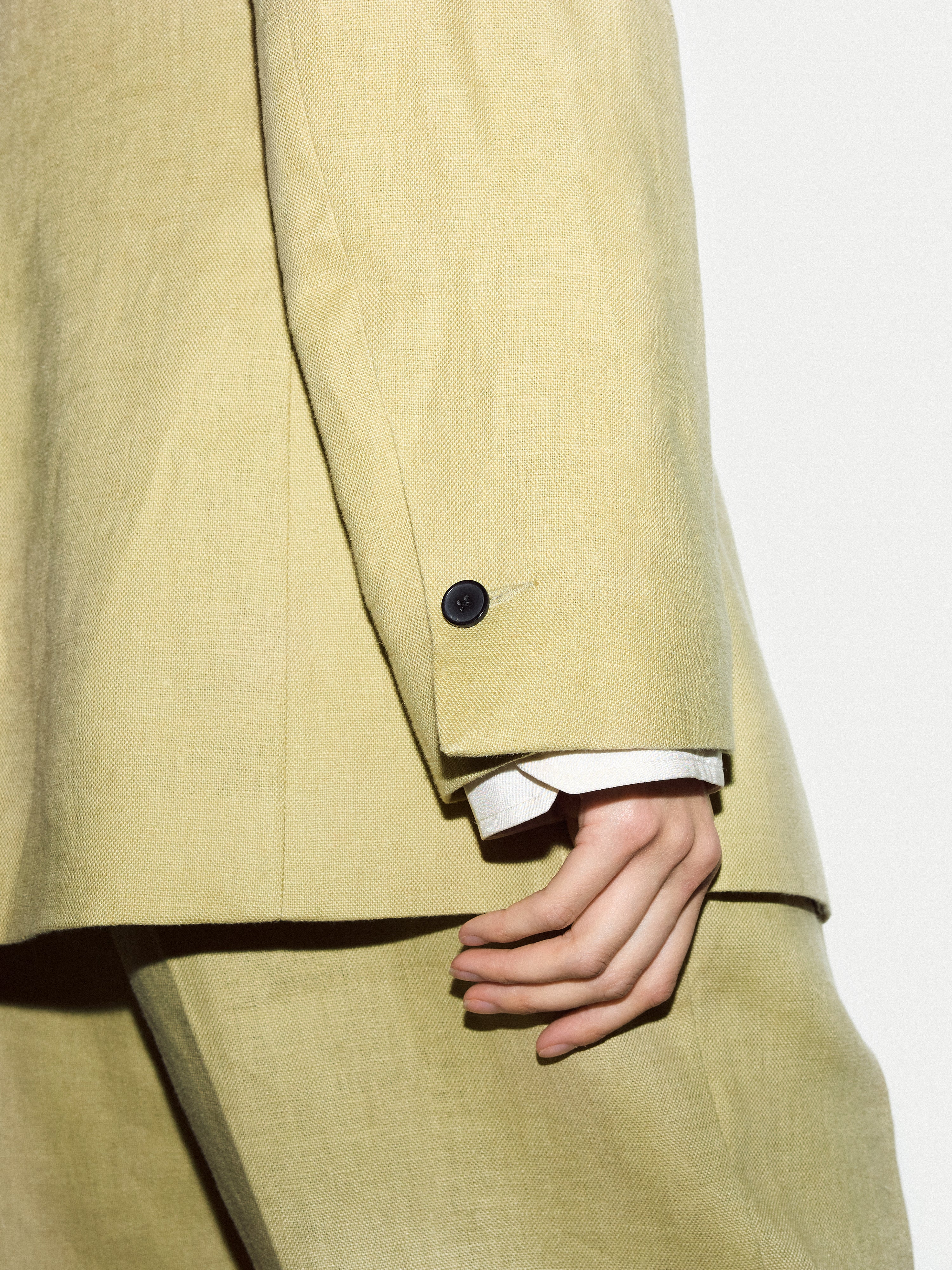 Linen Notch Lapel Blazer | Green - Image 6