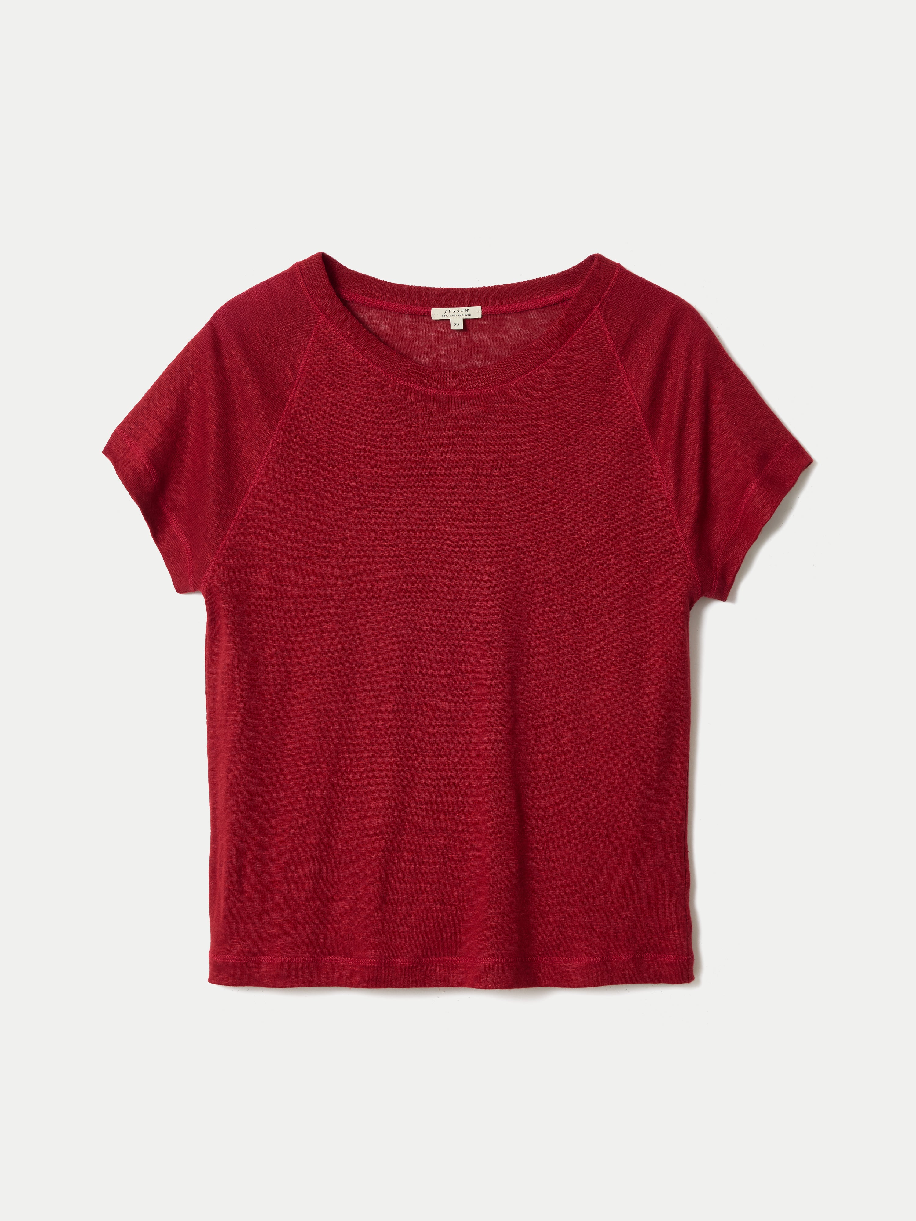 Linen Raglan Baby T-shirt | Red - Image 5