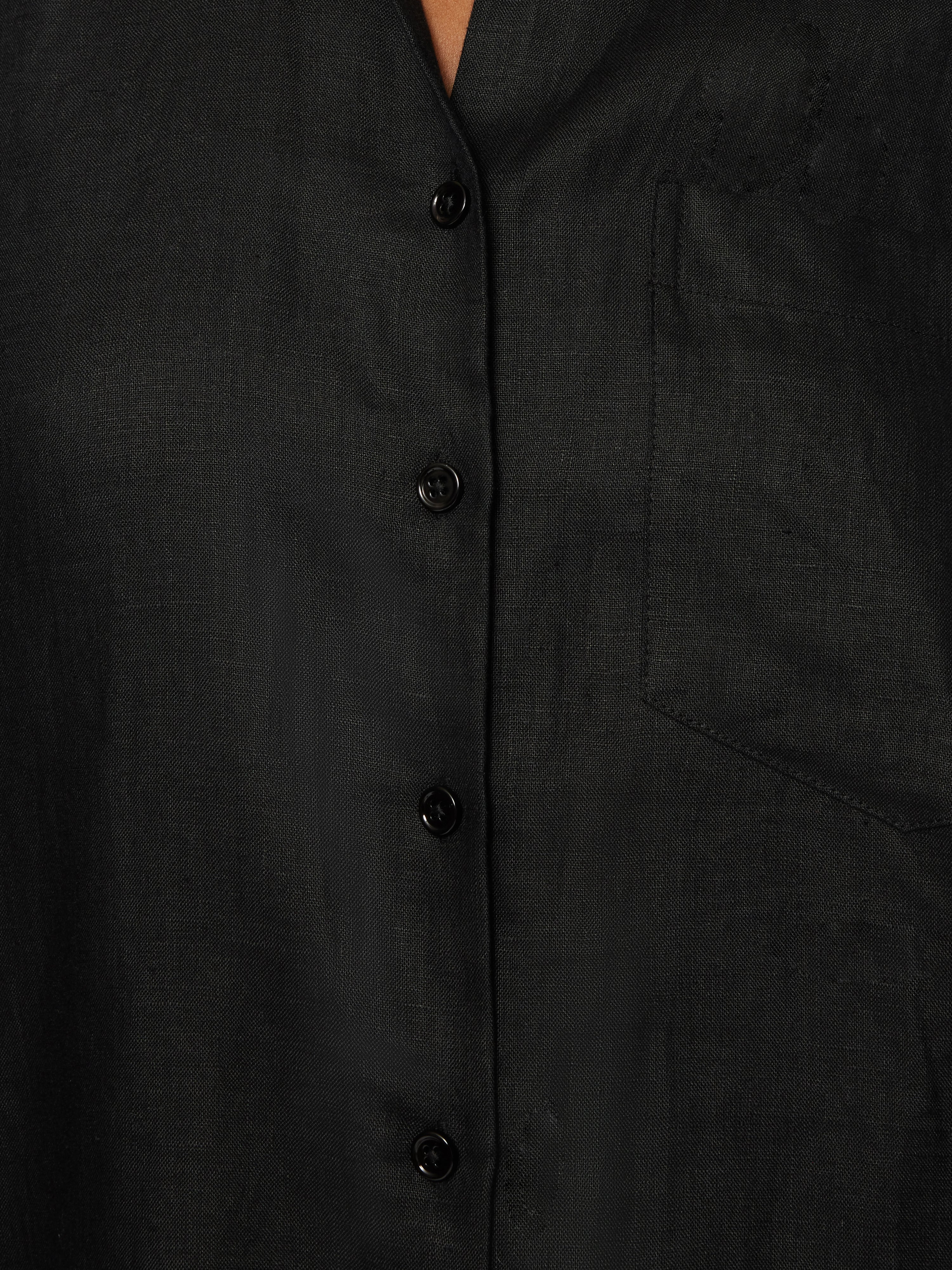 Linen Relaxed Shirt | Black - Image 8