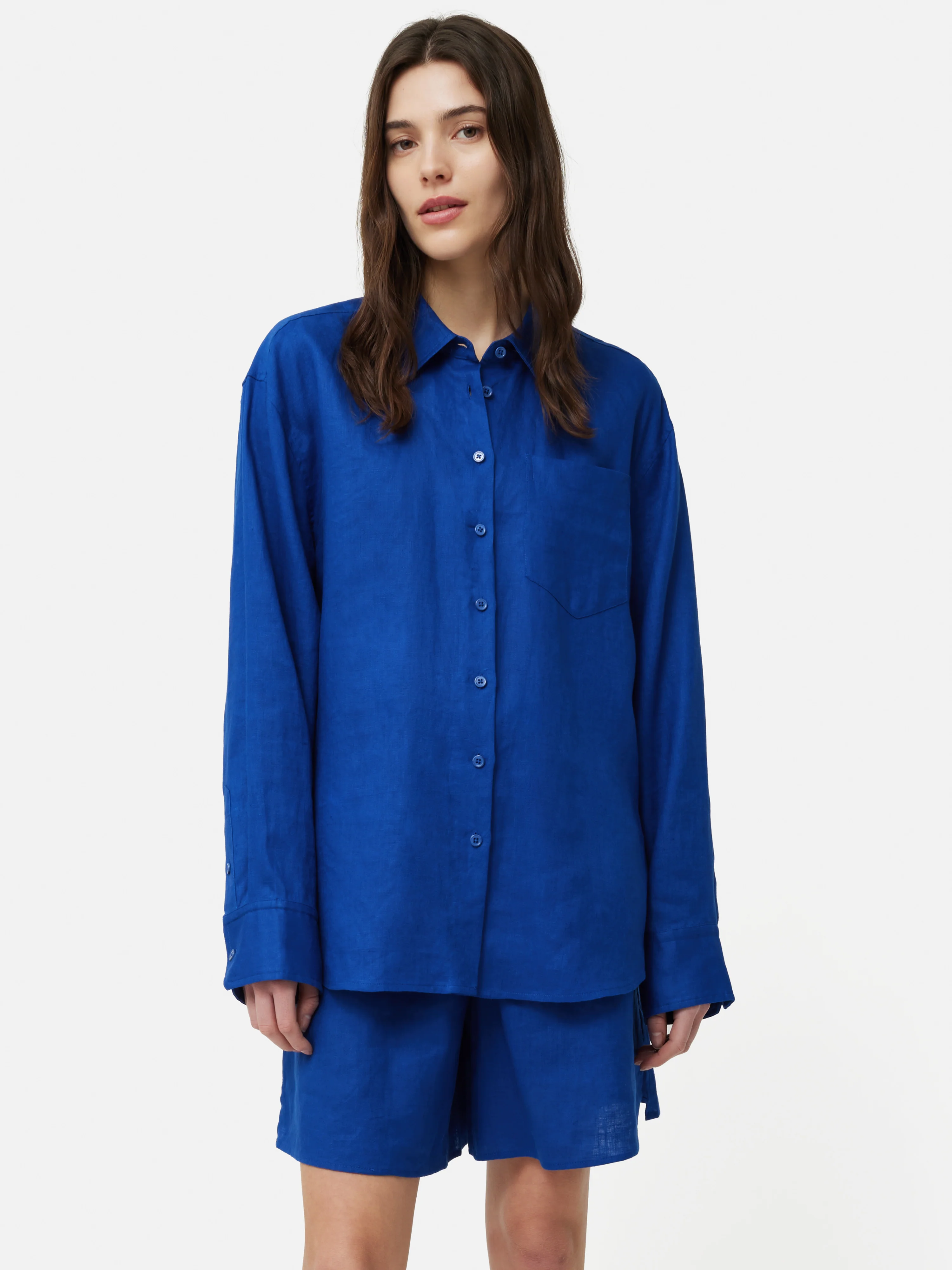 Linen Relaxed Shirt | Blue - Image 7