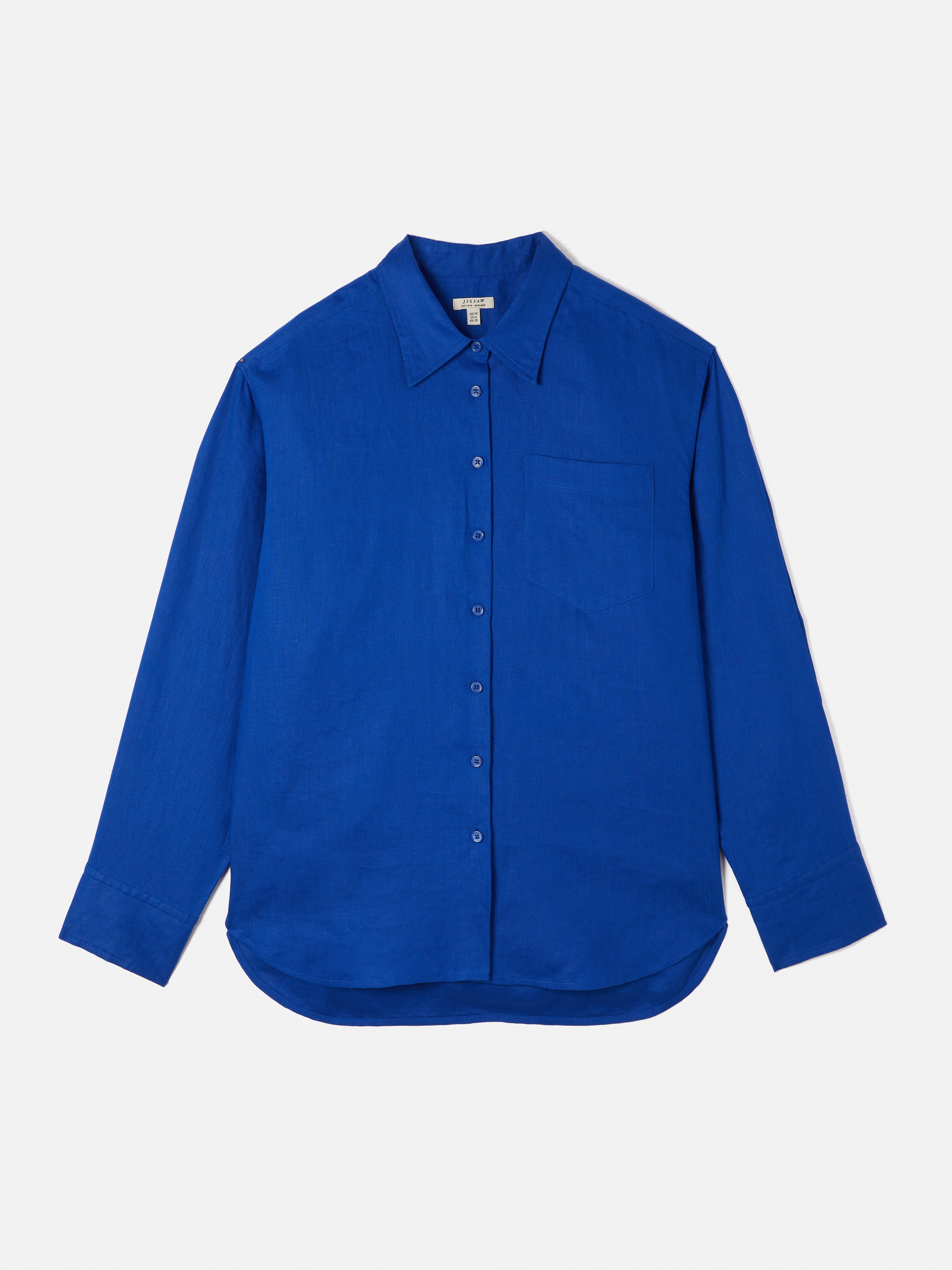 Linen Relaxed Shirt | Blue - Image 9