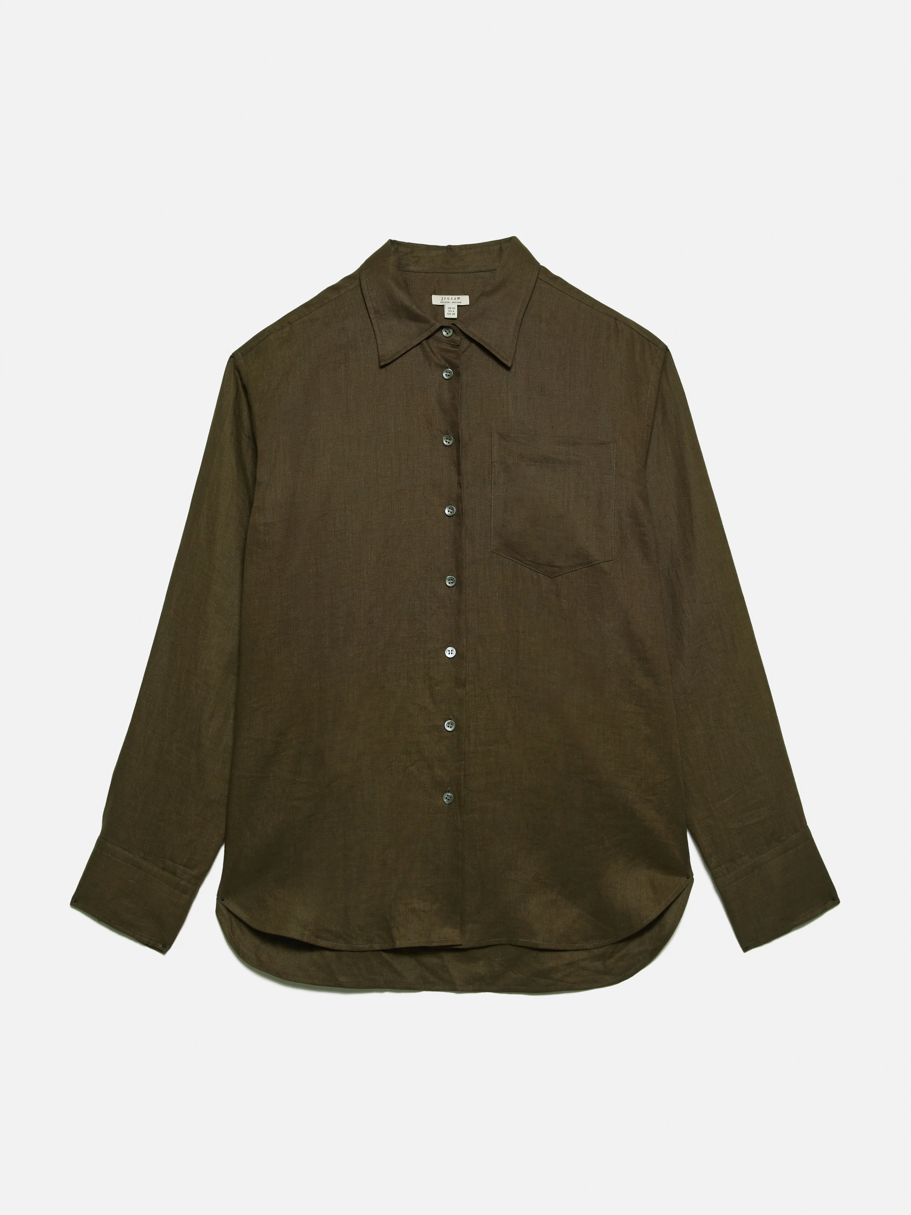 Linen Relaxed Shirt | Dark Green - Image 10