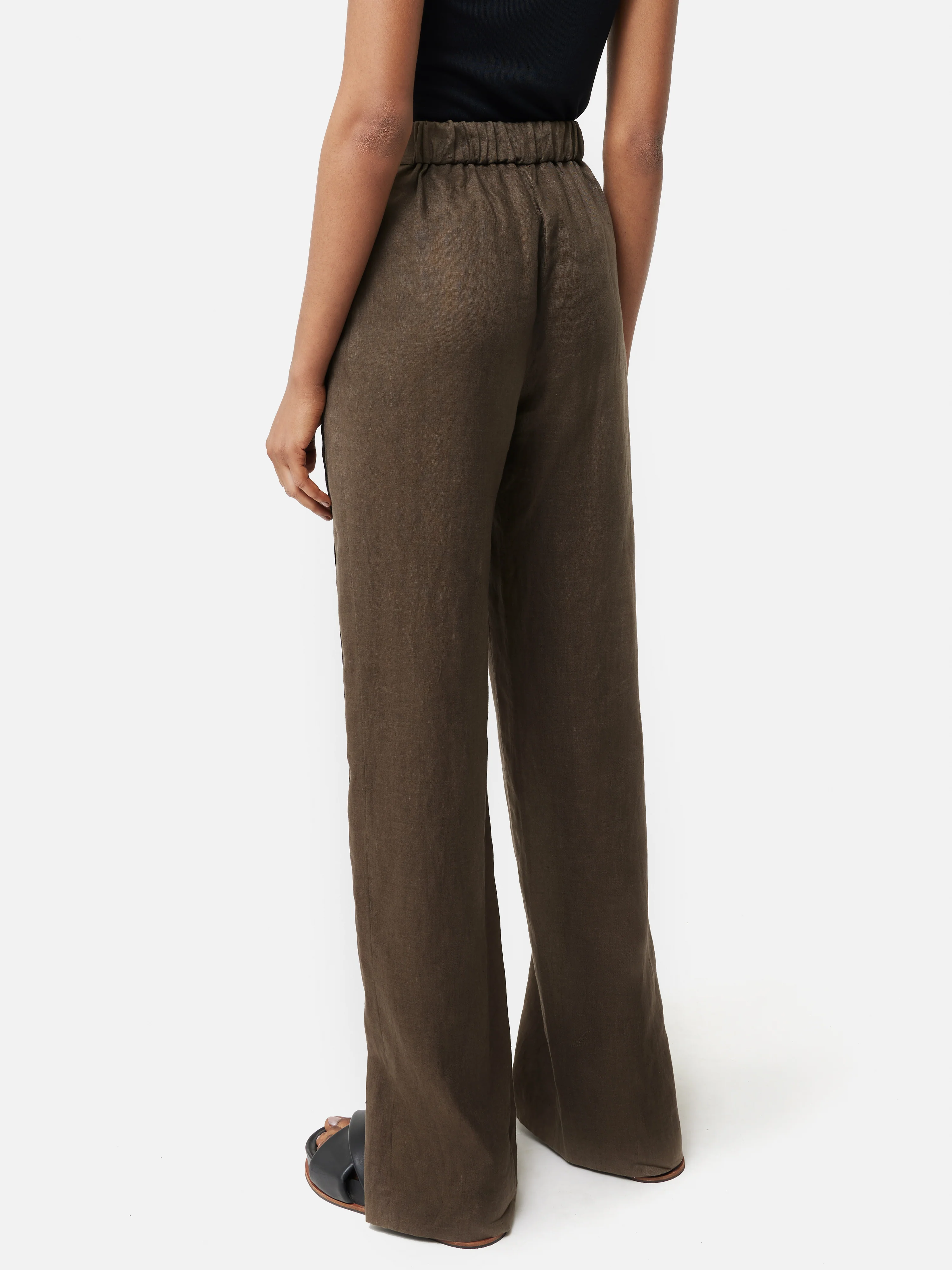 Linen Ric Rac Trouser | Khaki - Image 5