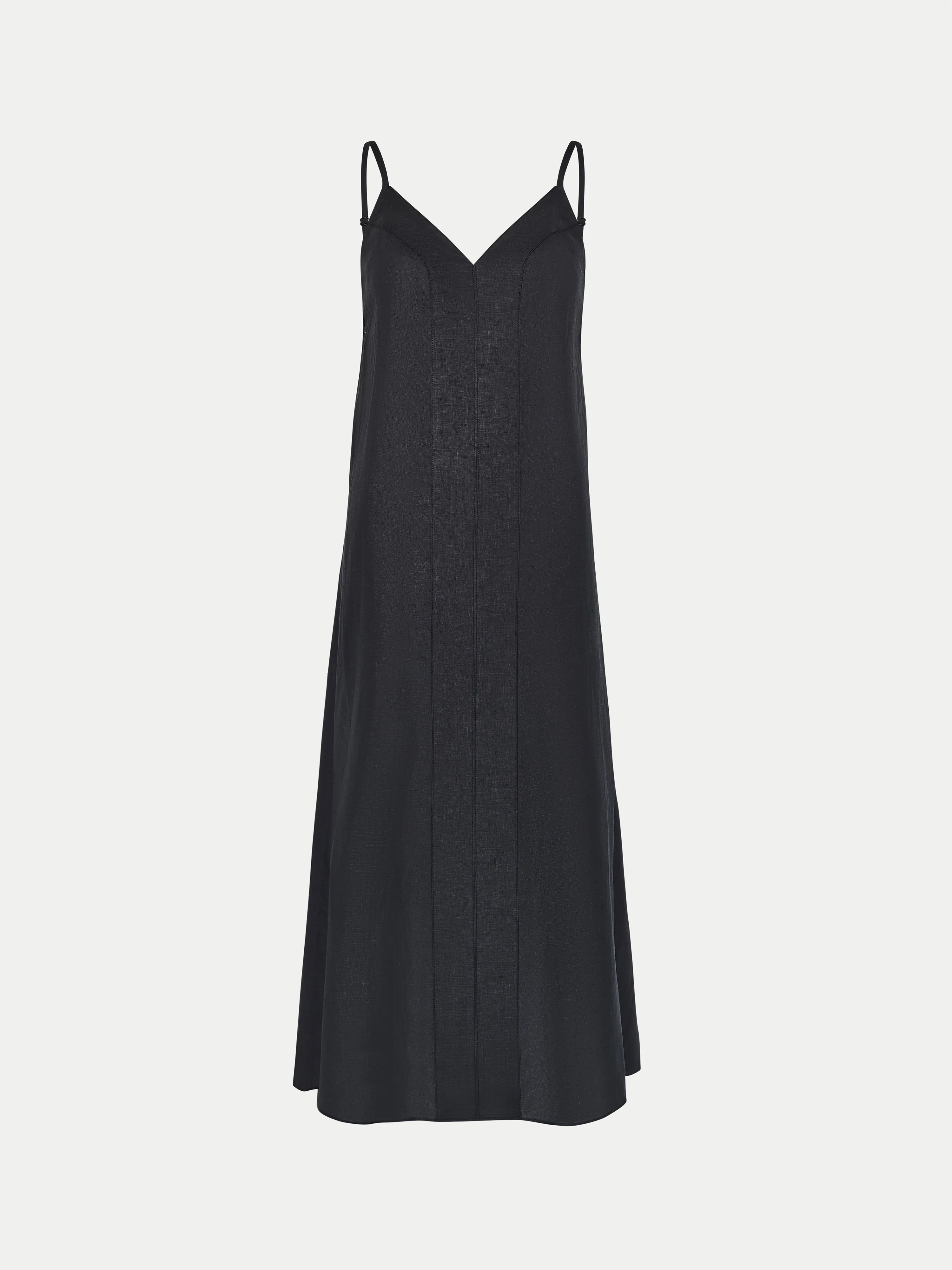 Linen Strappy Sundress | Black - Image 5