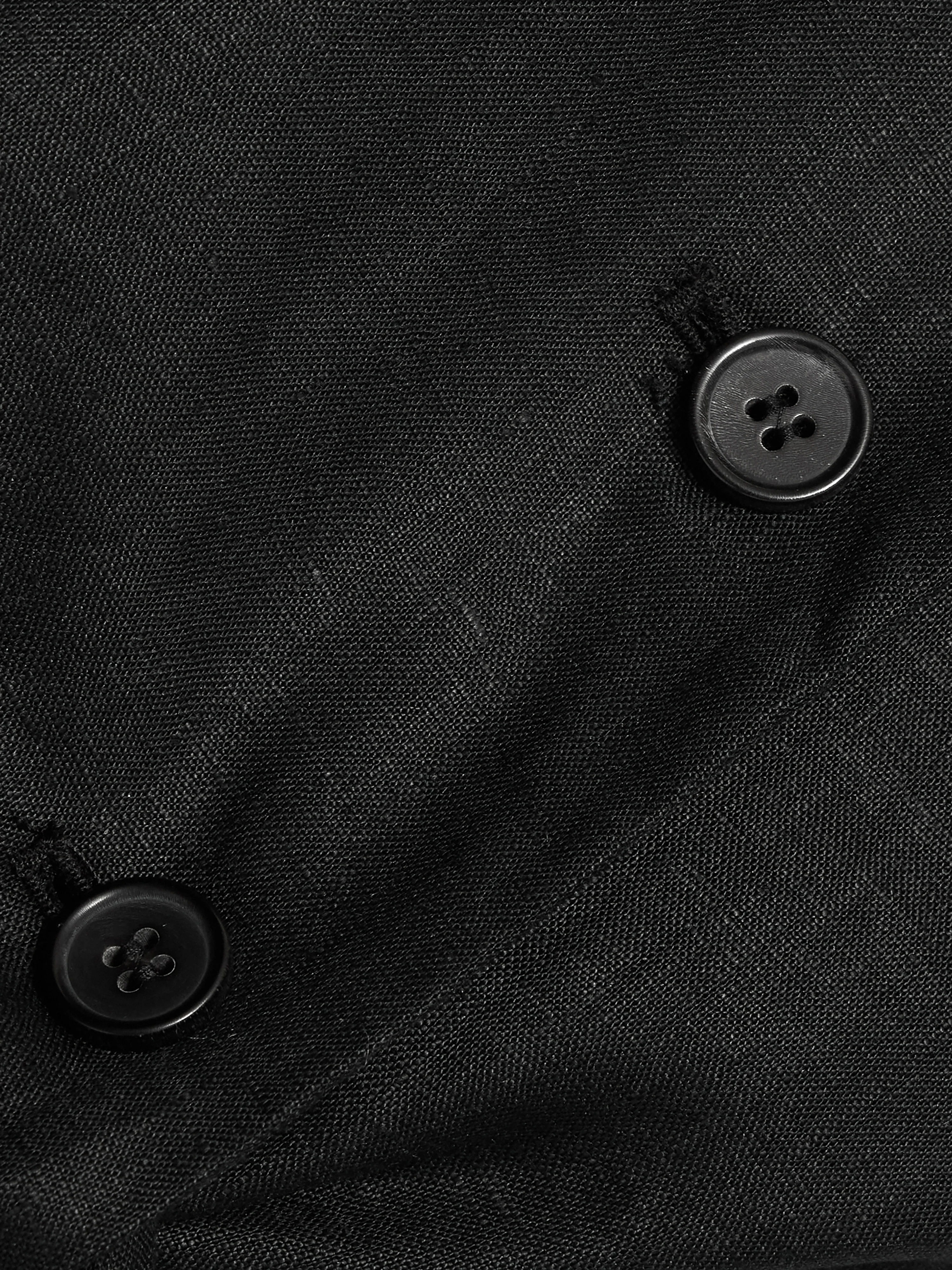 Linen Tie Front Waistcoat | Black - Image 7