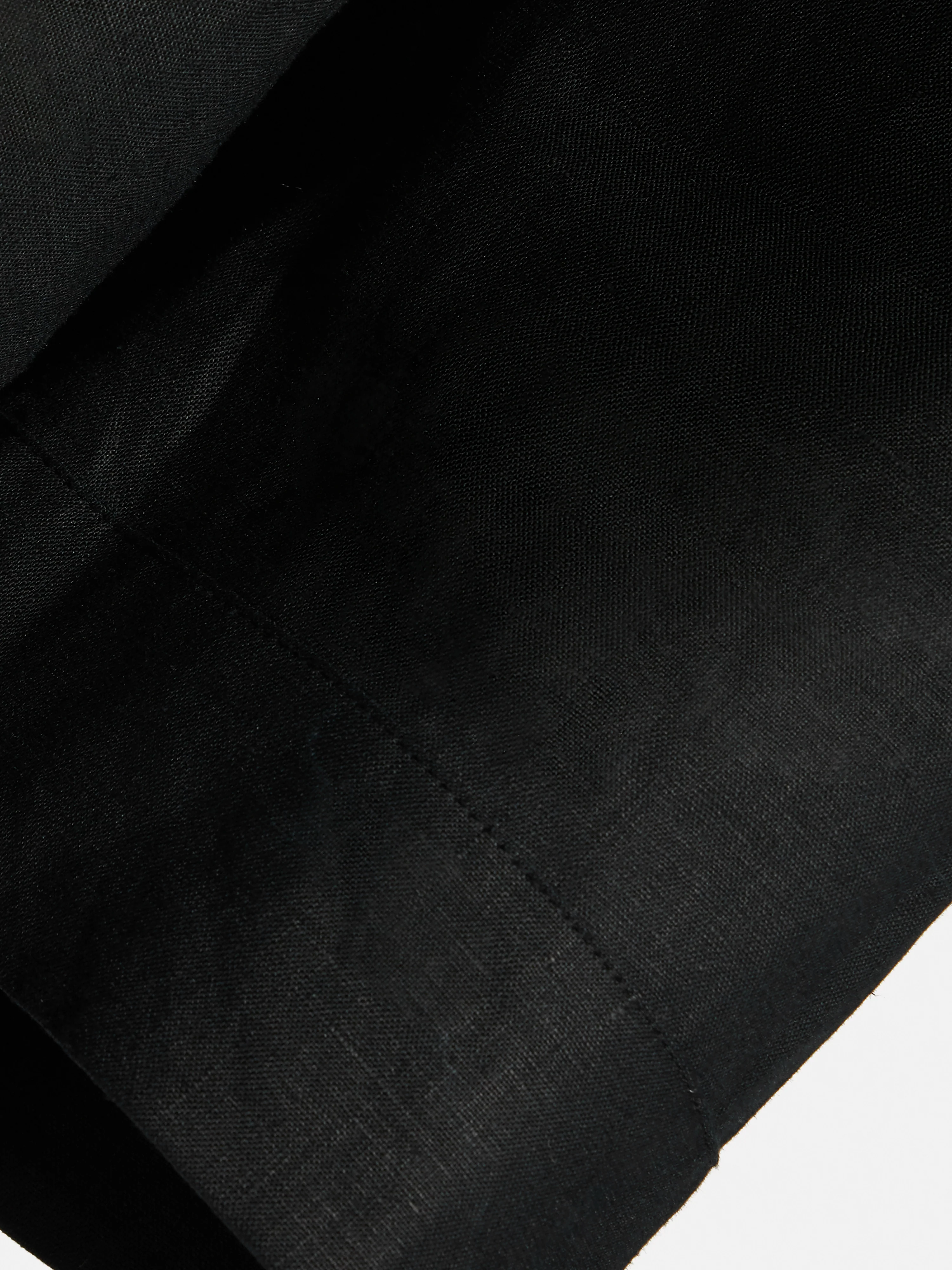 Linen Tunic Shirt Dress | Black - Image 6
