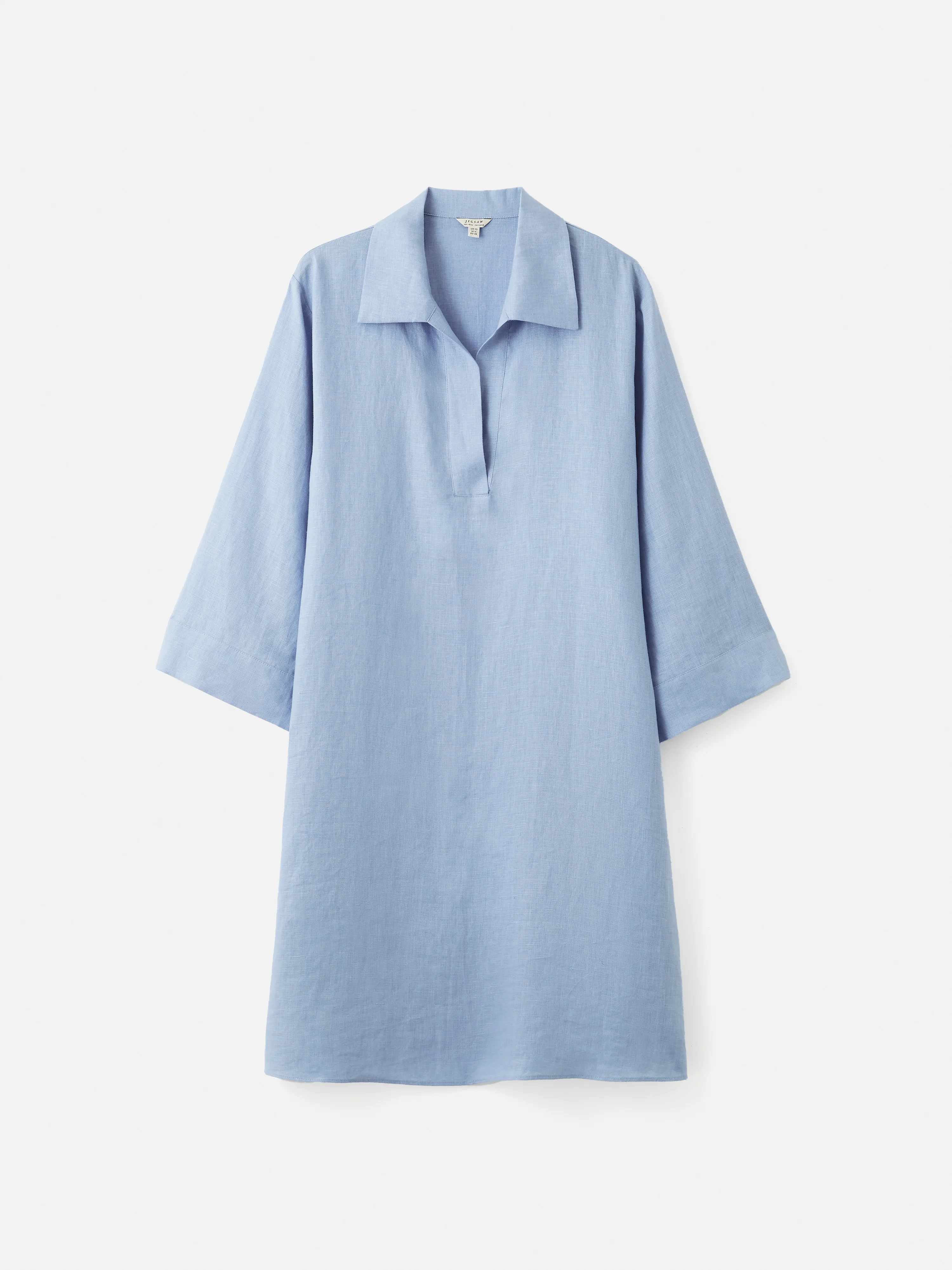 Linen Tunic Shirt Dress | Blue - Image 7