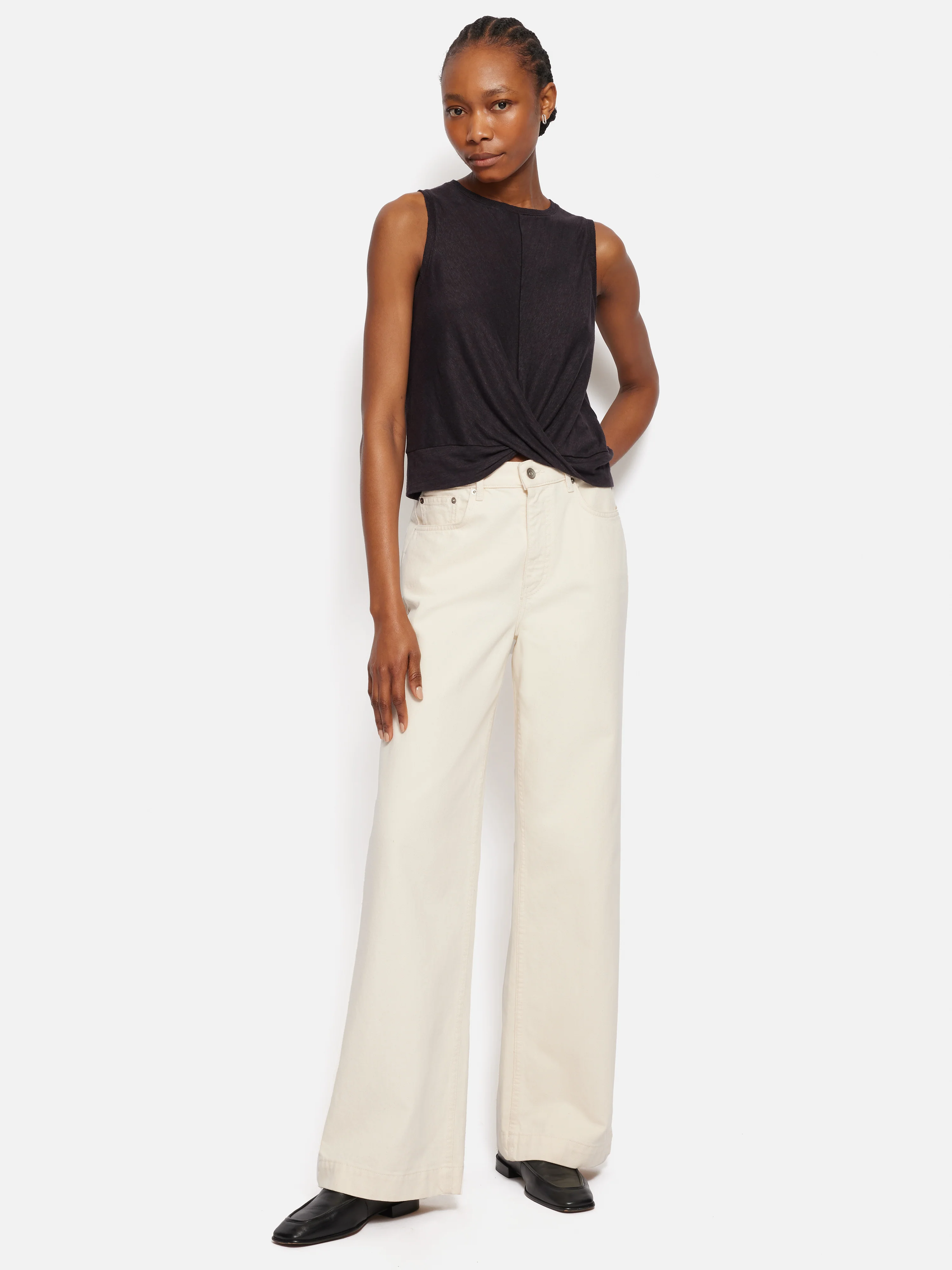 Linen Twist Front Top | Raisin - Image 3