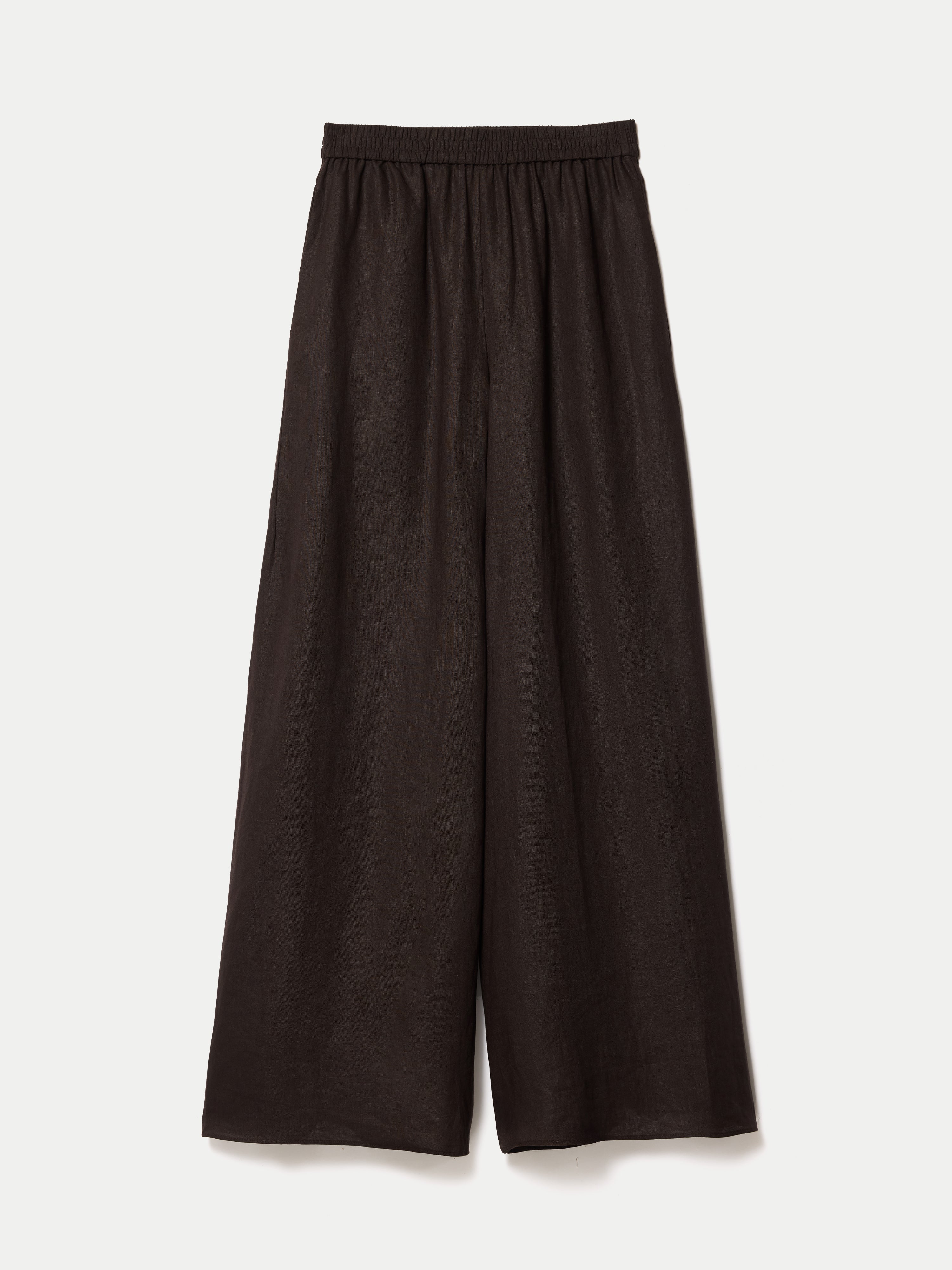 Linen Wide Leg Palazzo | Brown - Image 5