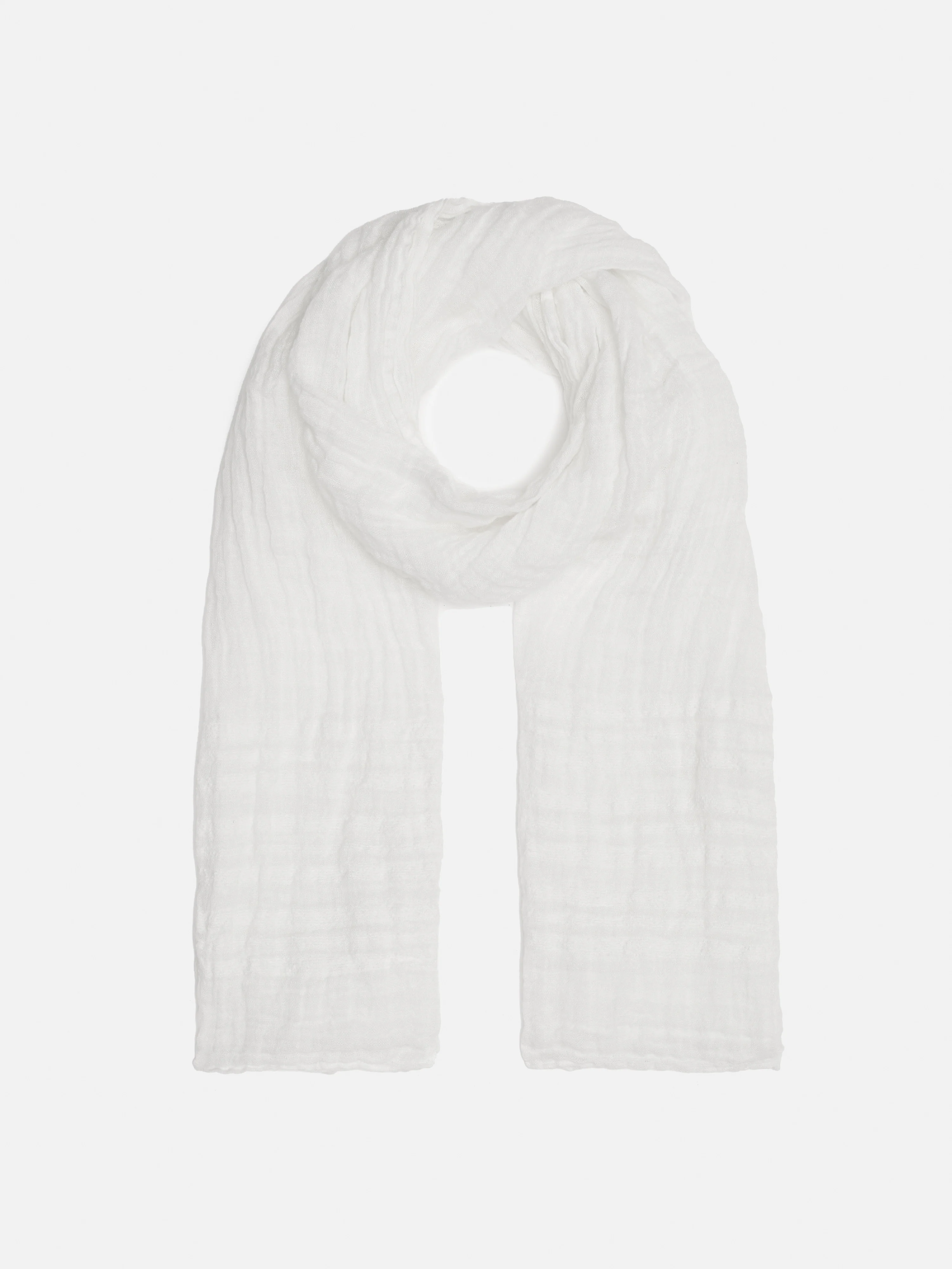 Linen Woven Scarf | White