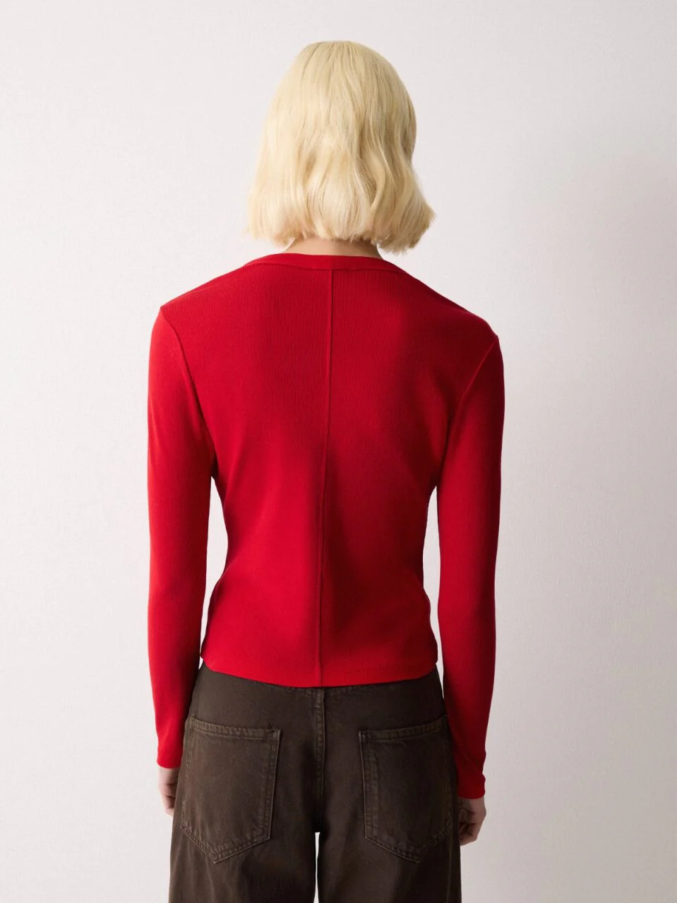 Long Sleeve Fine Cotton Baby T-shirt | Red - Image 4